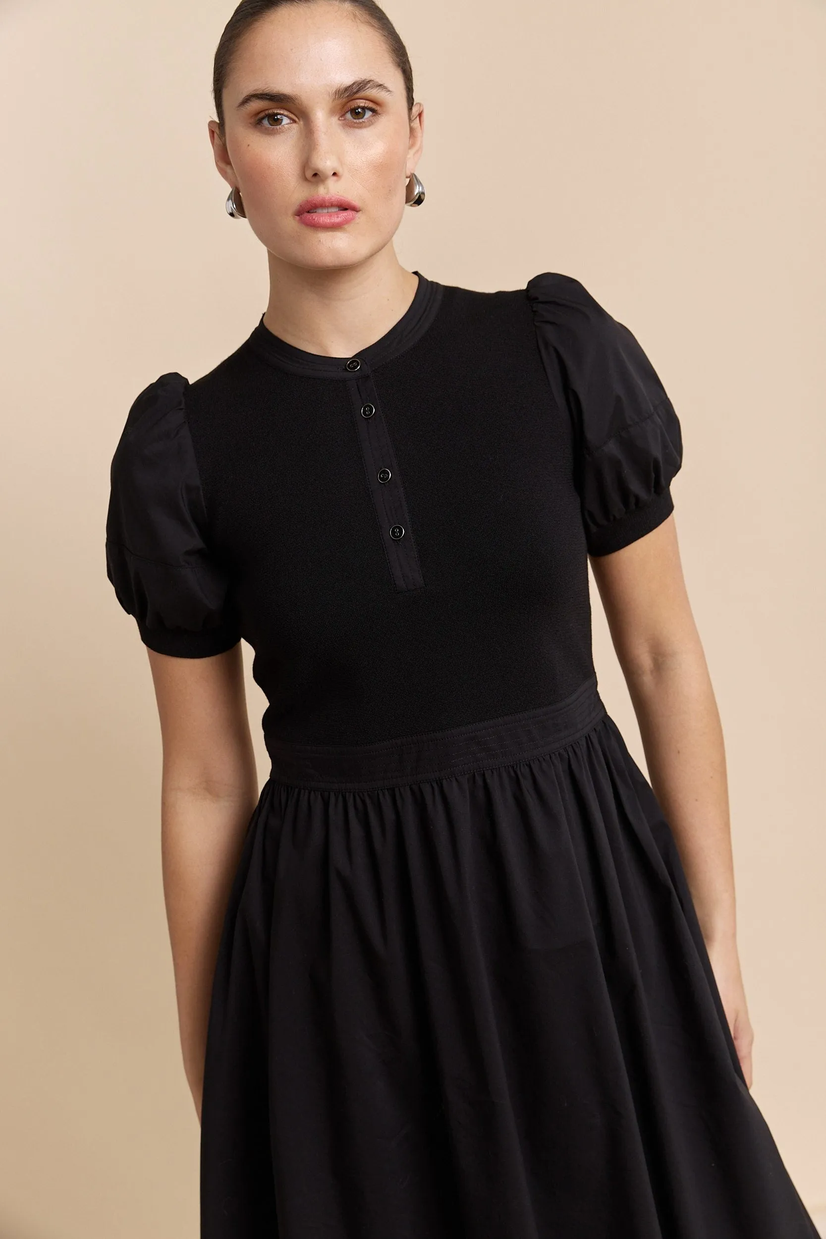 Fit & flare dress with puffy sleeves sold by Tristan Style product image thumbnail 3