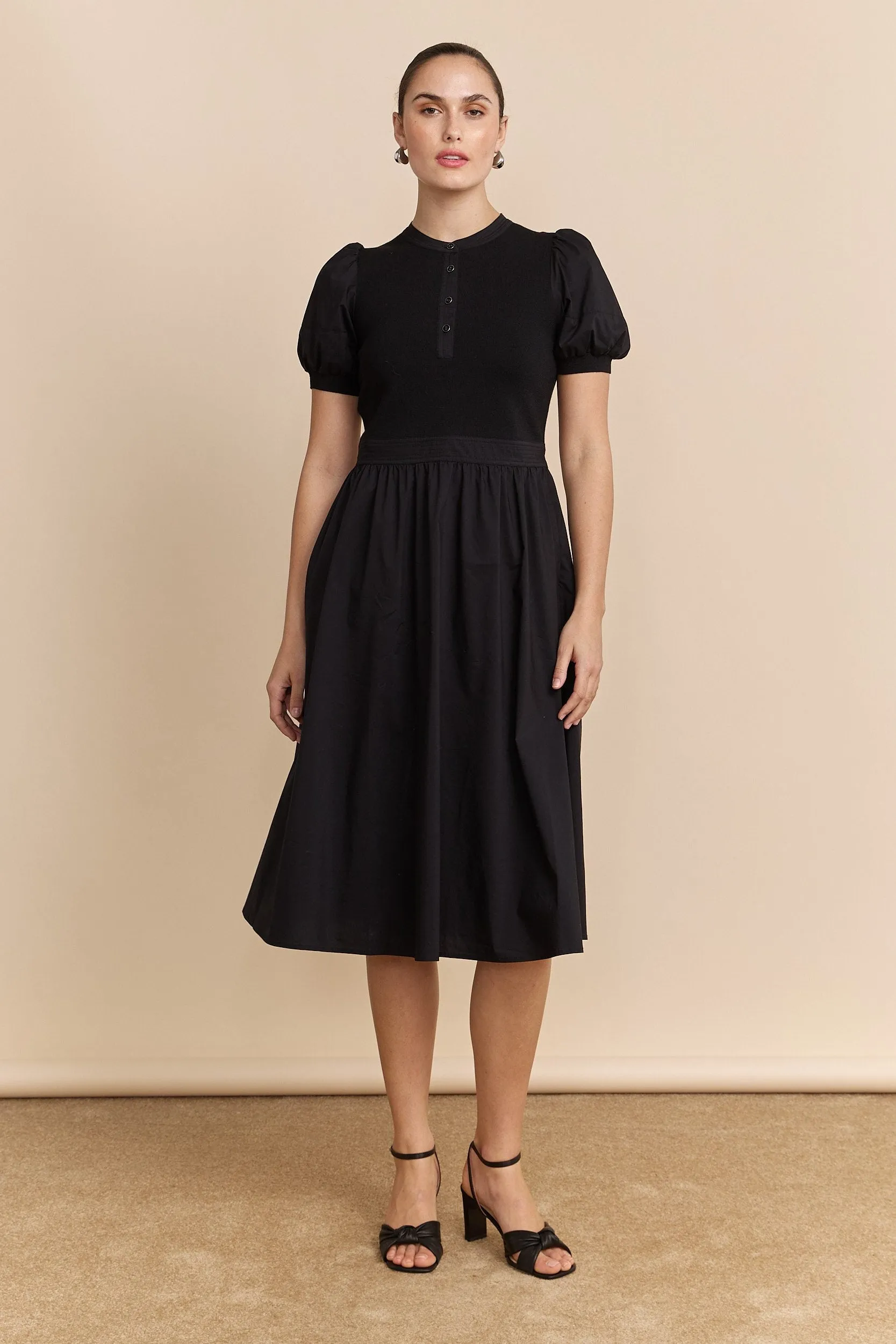 Fit & flare dress with puffy sleeves sold by Tristan Style product image thumbnail 4