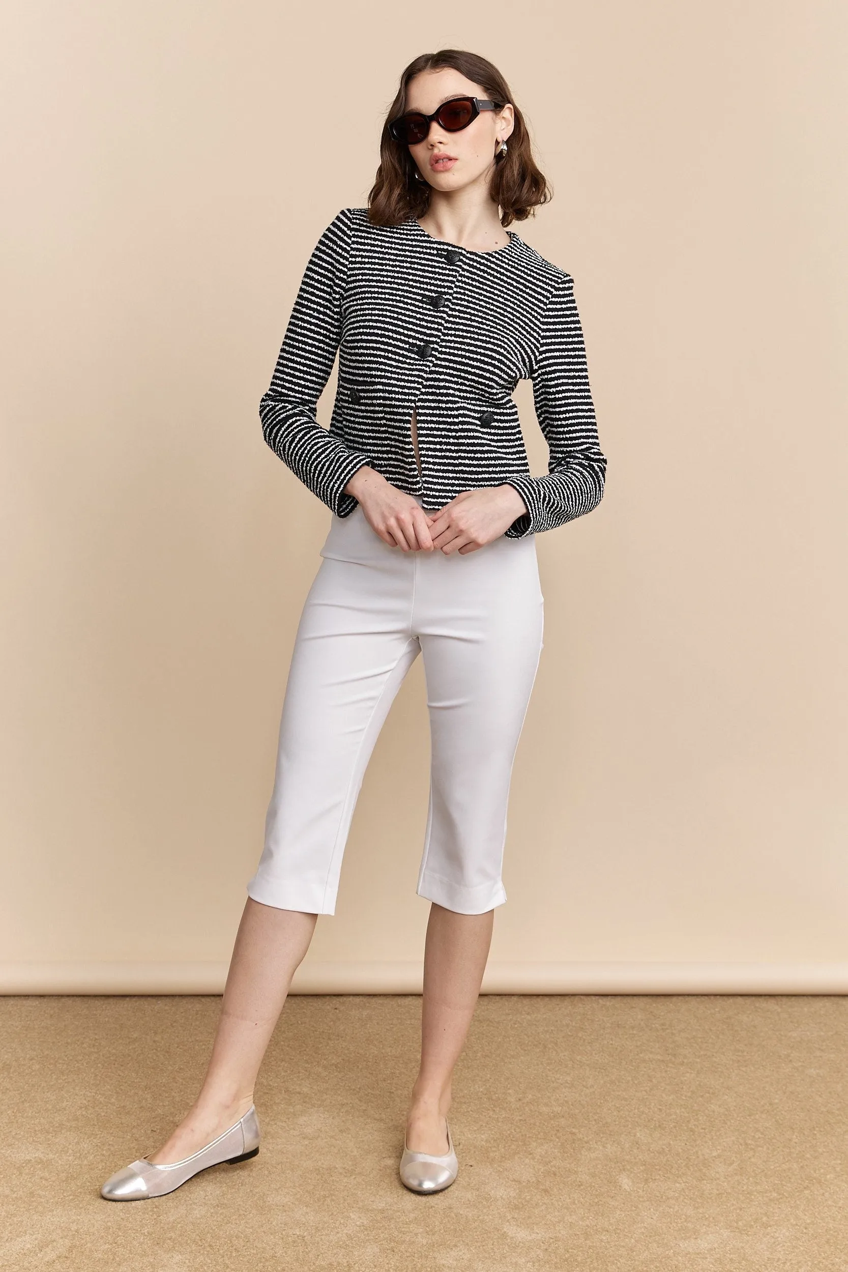 High waist capri with slit sold by Tristan Style product image thumbnail 2