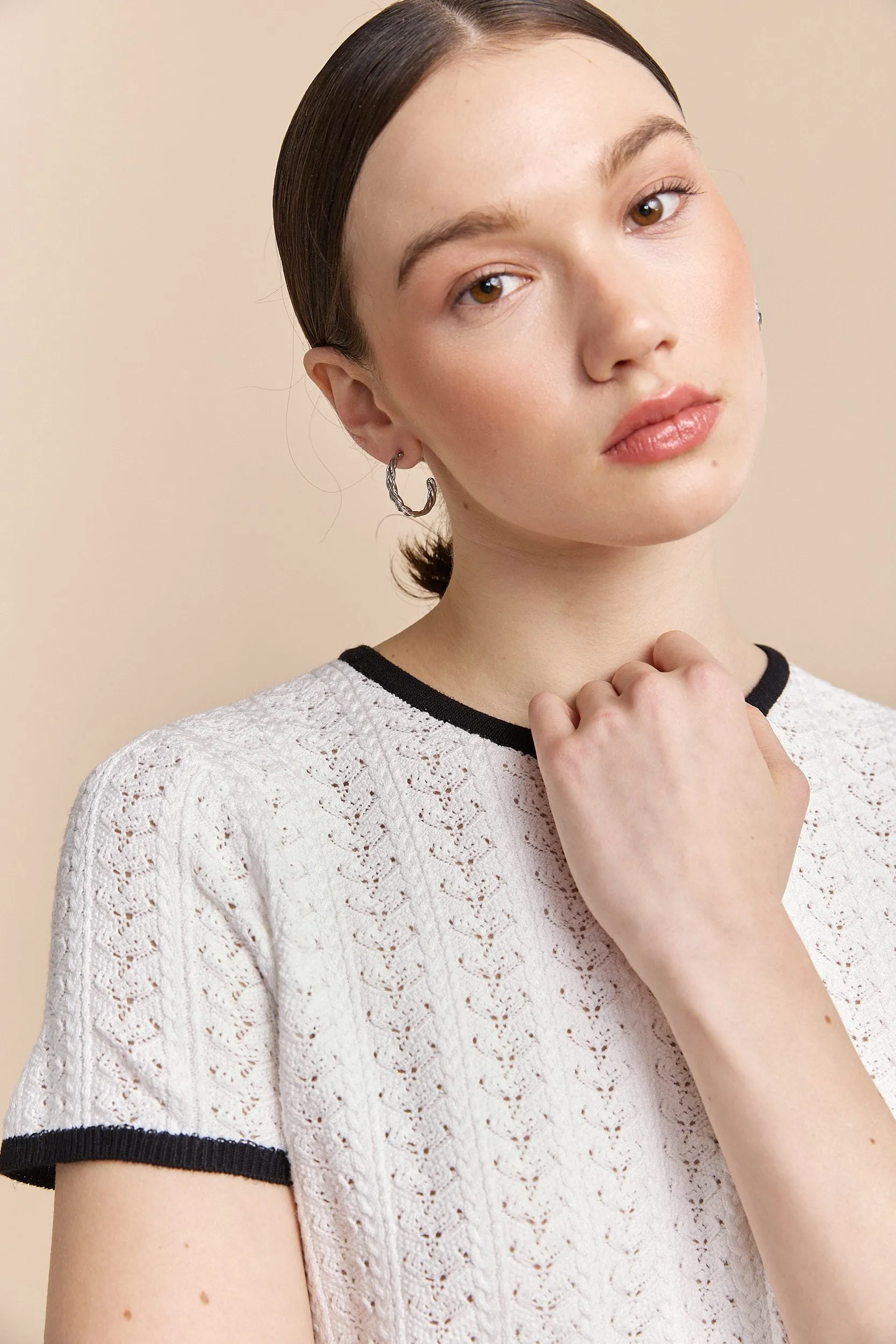 Knit t-shirt sold by Tristan Style product image thumbnail 3