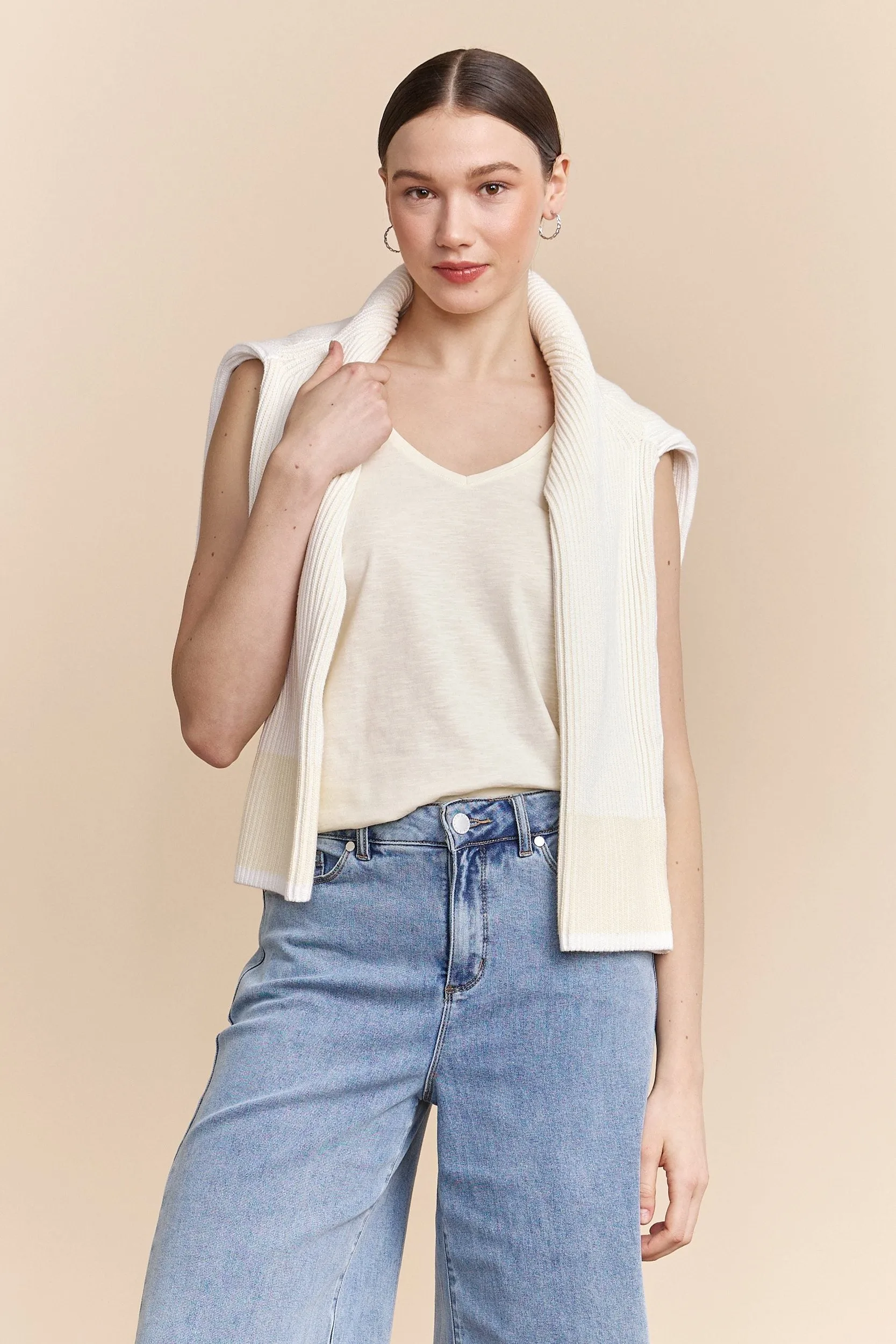 Basic V neck tank top sold by Tristan Style product image thumbnail 2