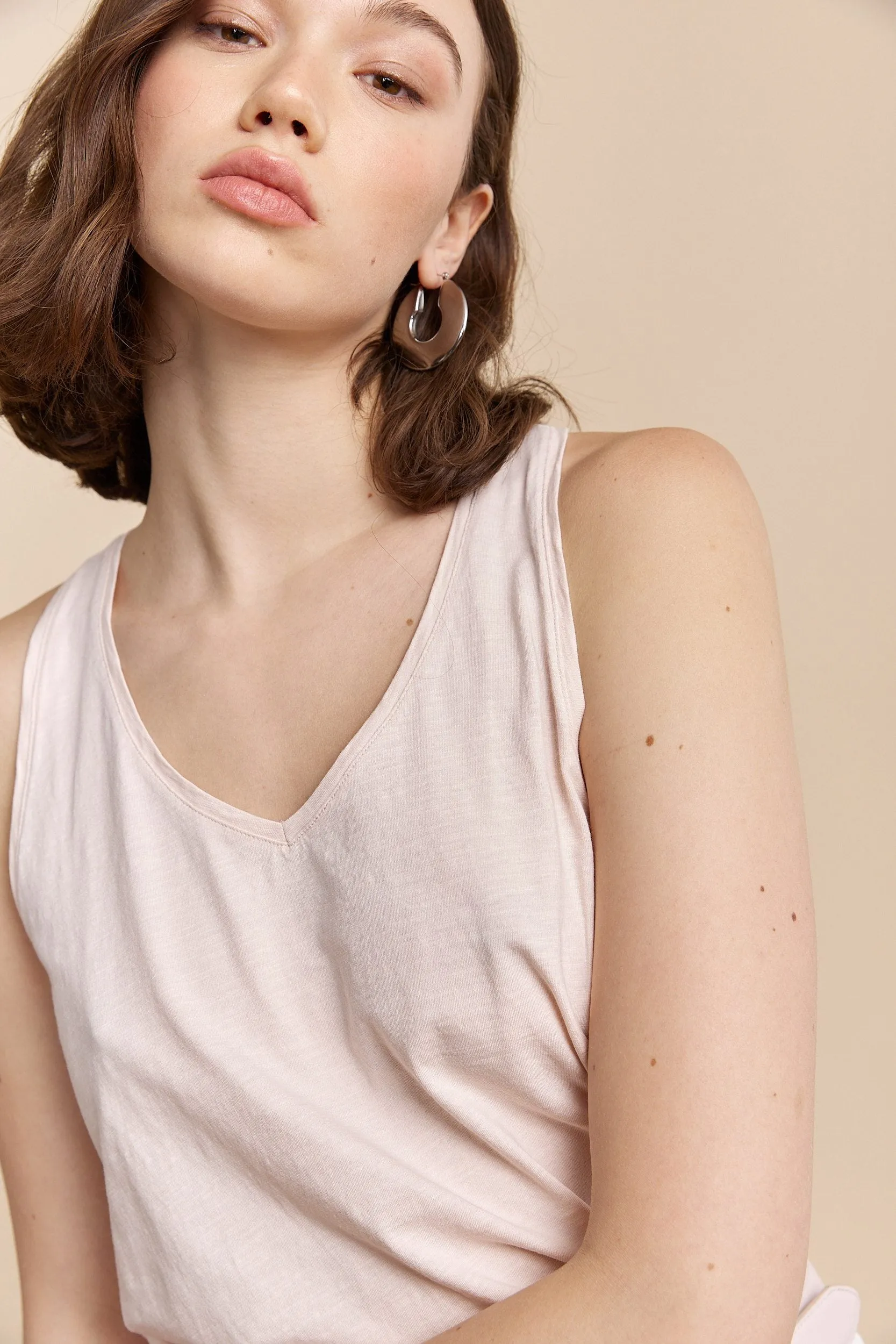 Basic V neck tank top sold by Tristan Style