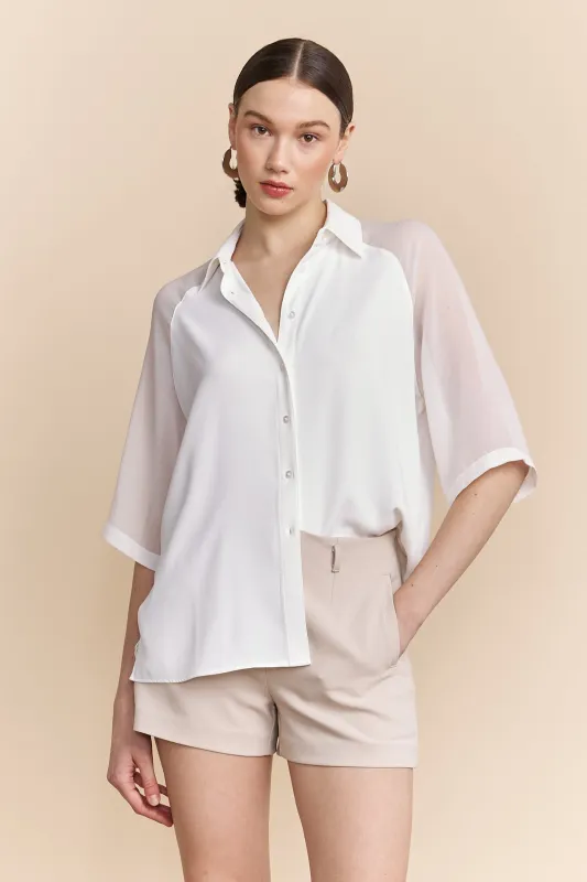 Mixed-fabric shirt sold by Tristan Style