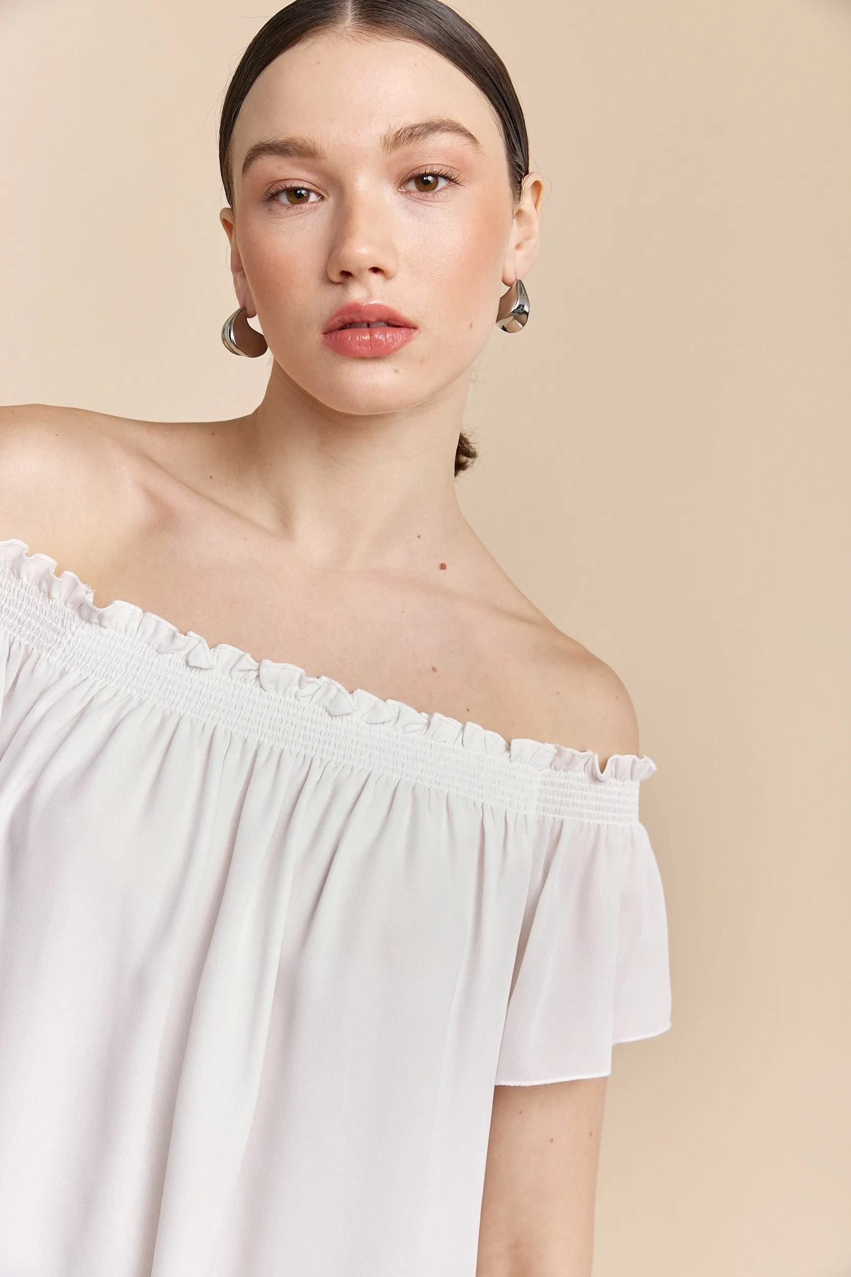 Off-the-shoulder top with ruching sold by Tristan Style product image thumbnail 3