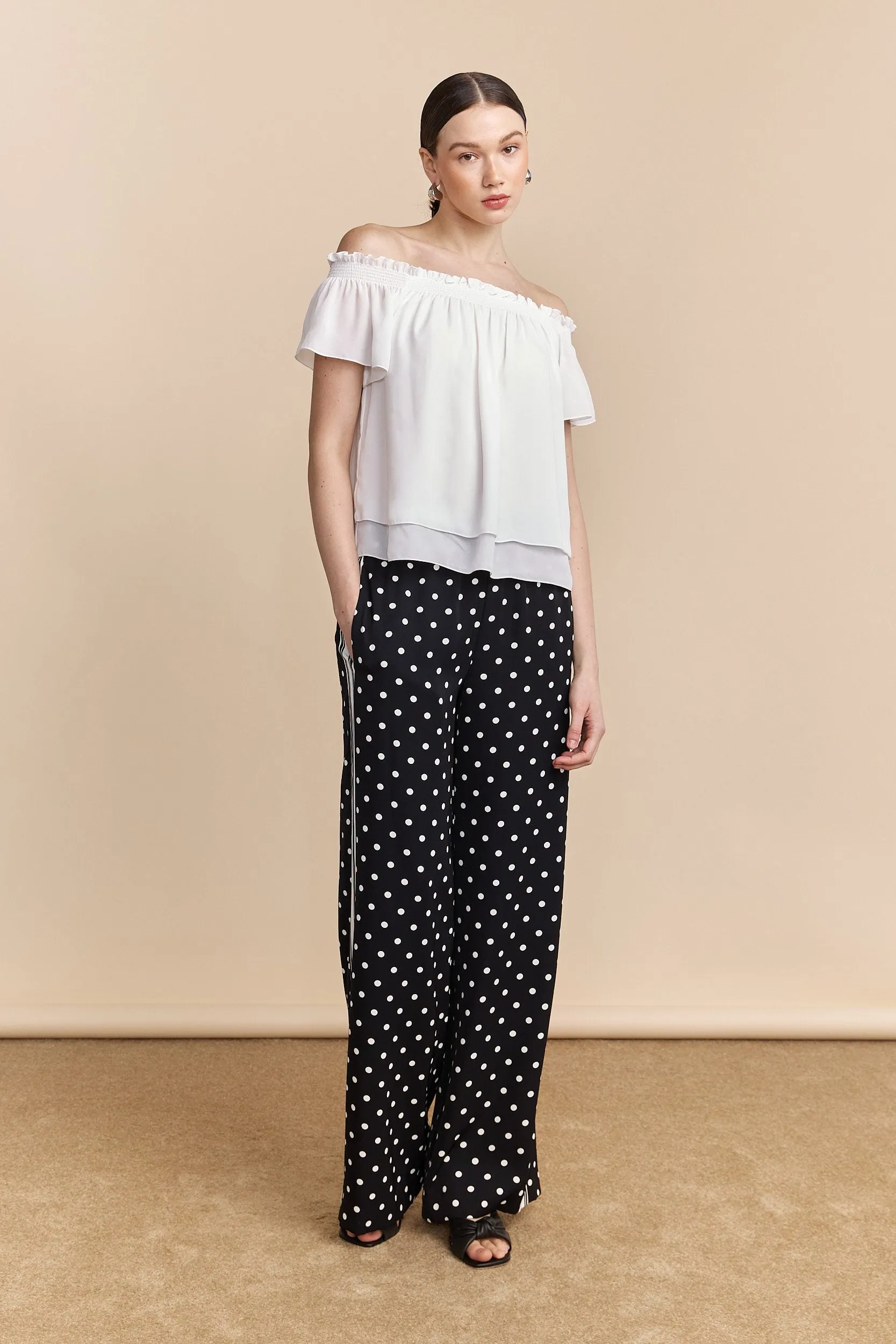 Off-the-shoulder top with ruching sold by Tristan Style product image thumbnail 4