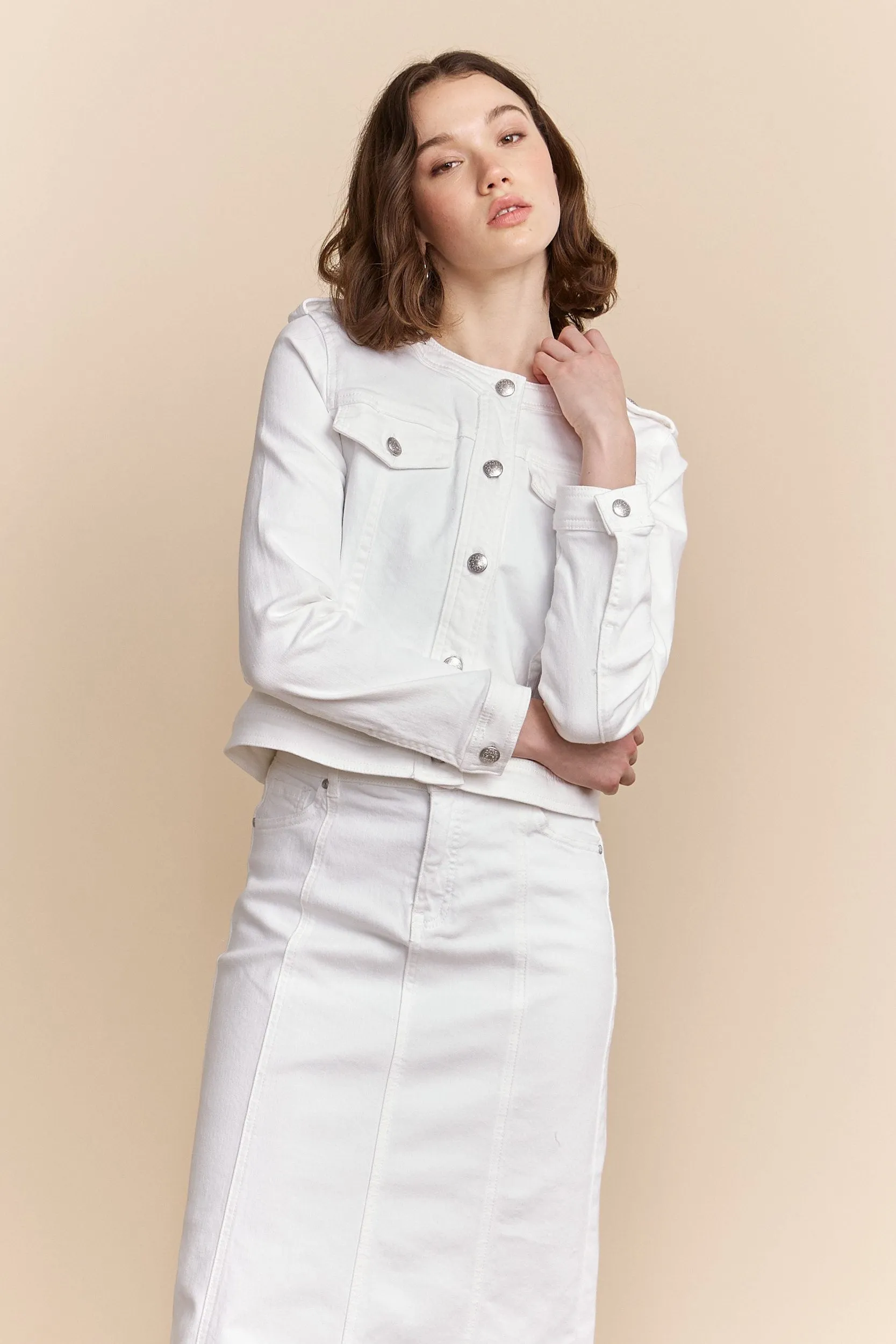 Denim casual jacket sold by Tristan Style