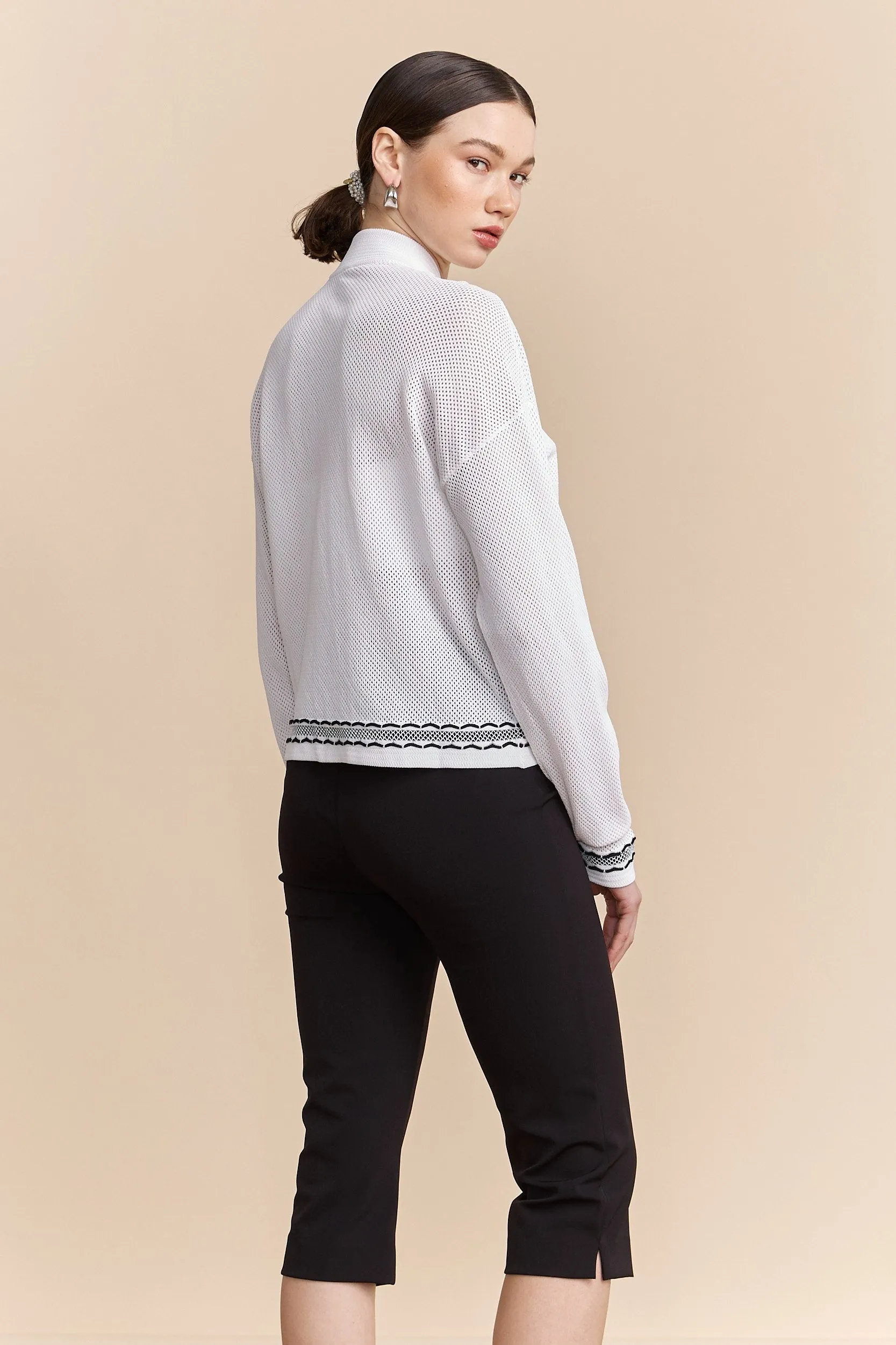 Mesh cardigan with zip sold by Tristan Style product image thumbnail 2