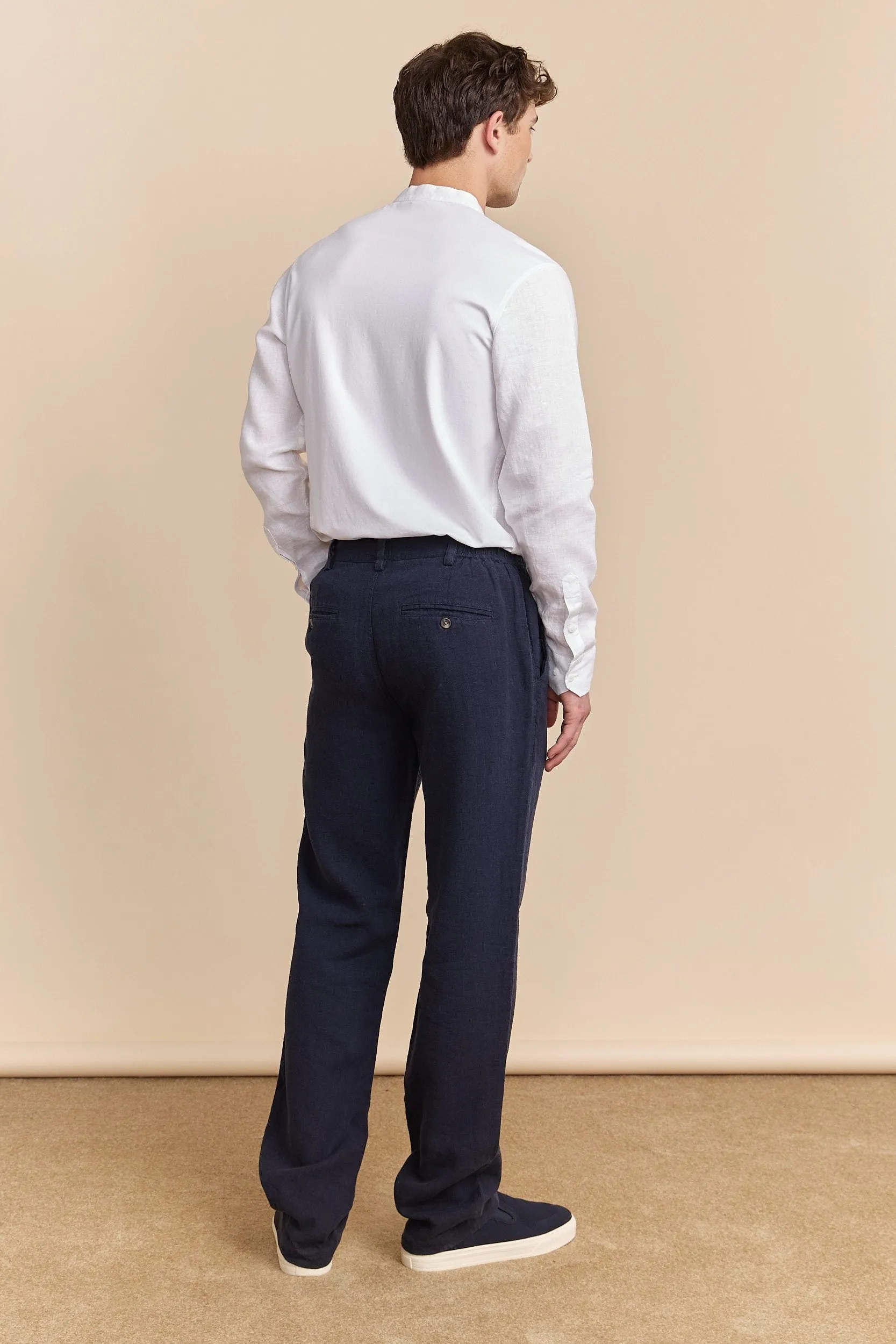 Linen pant with elastic sides sold by Tristan Style product image thumbnail 4