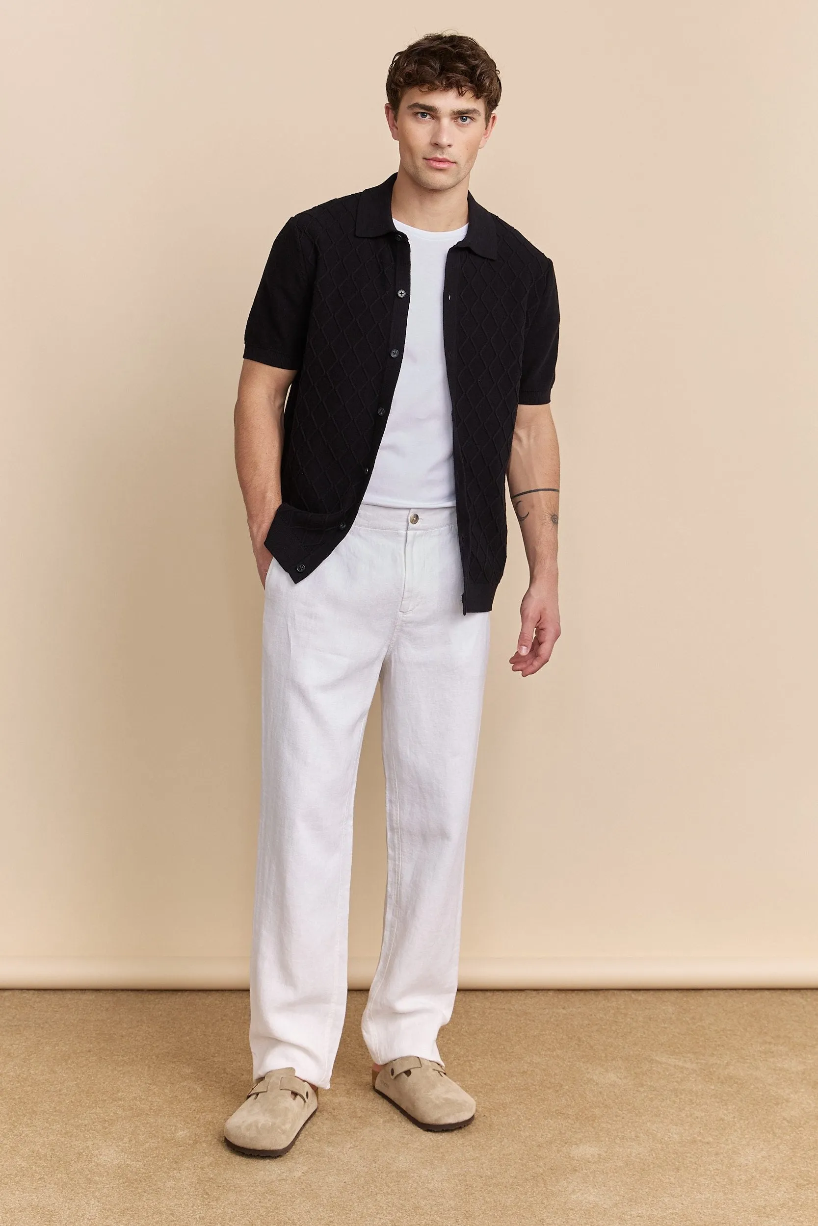 Linen pant with elastic sides sold by Tristan Style product image thumbnail 3