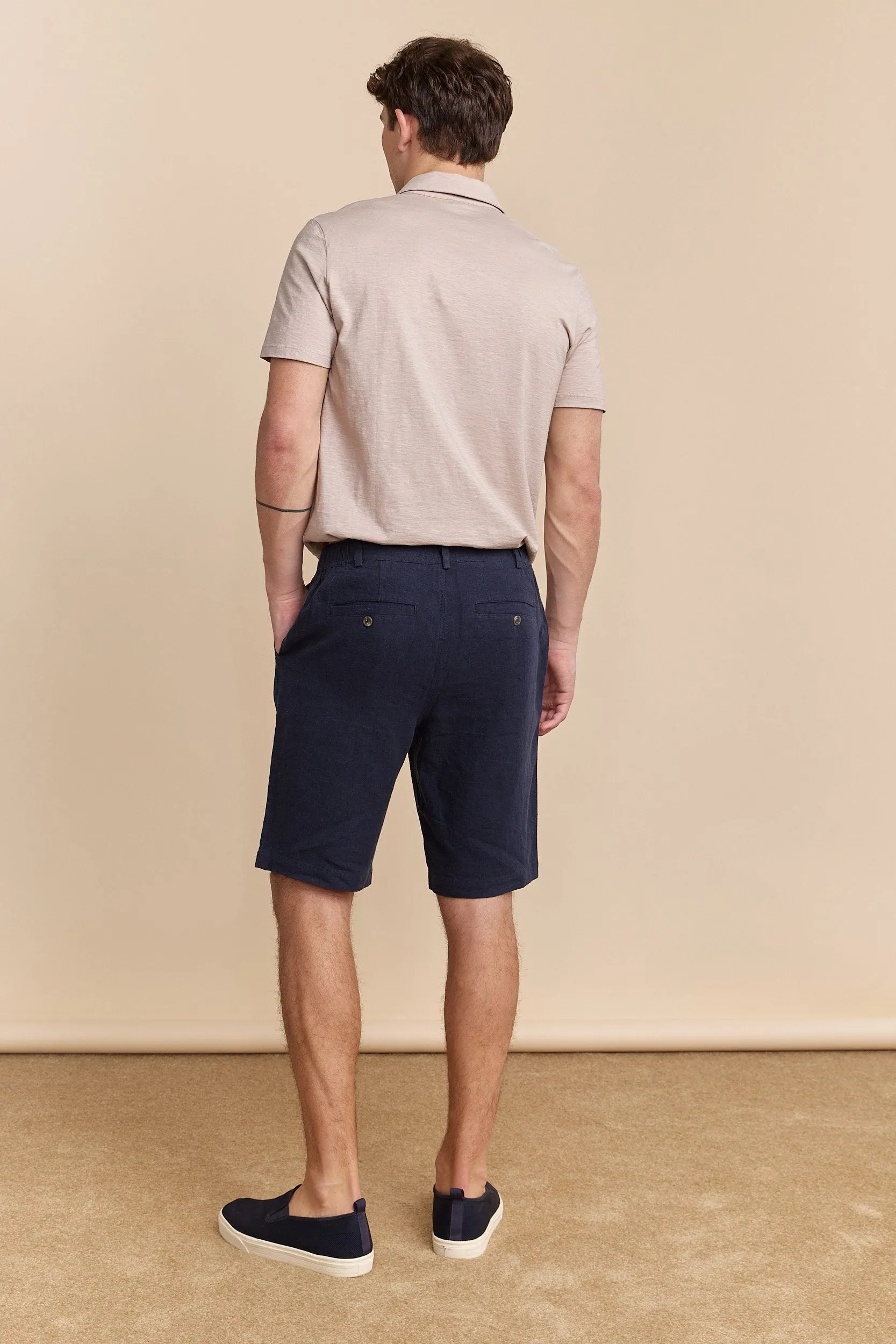 Elastic waistband linen bermuda sold by Tristan Style product image thumbnail 4