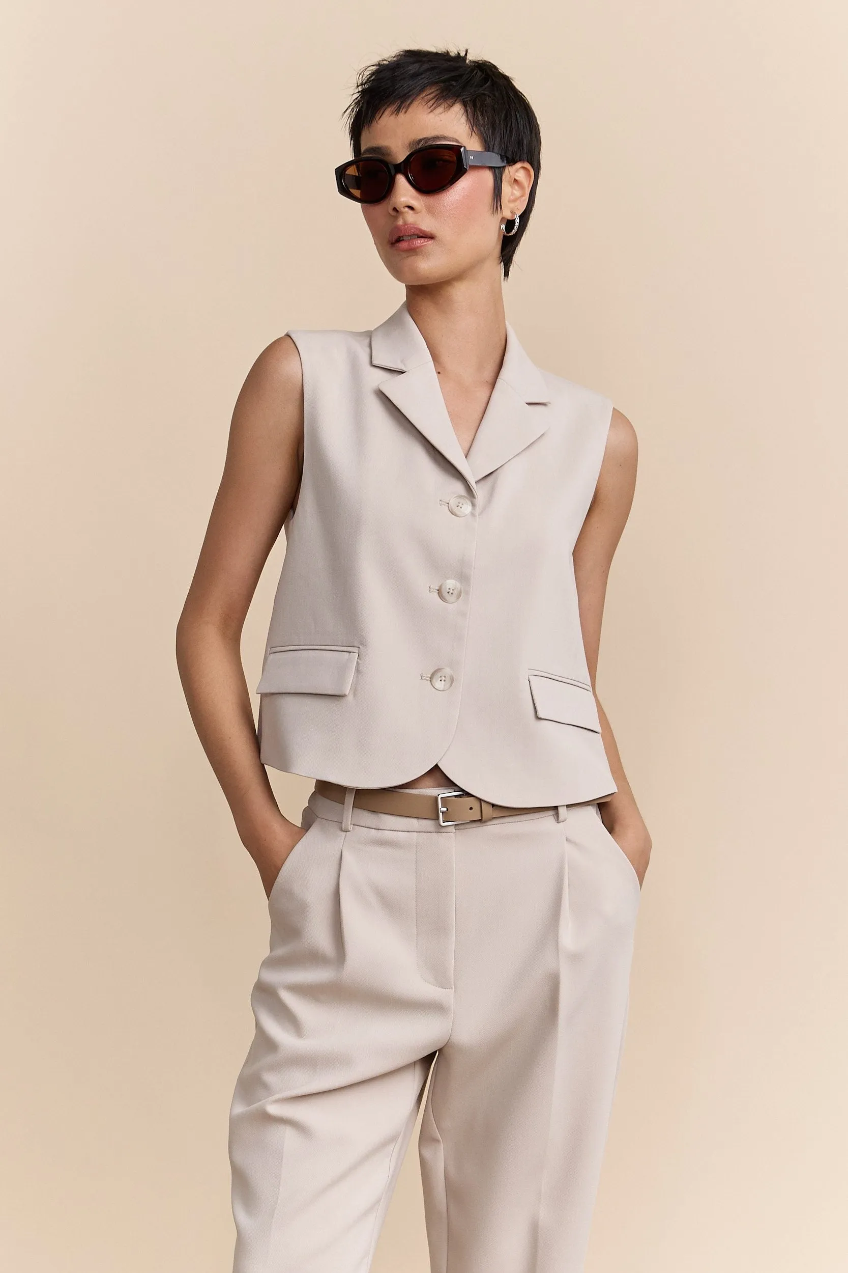 Sleeveless vest sold by Tristan Style