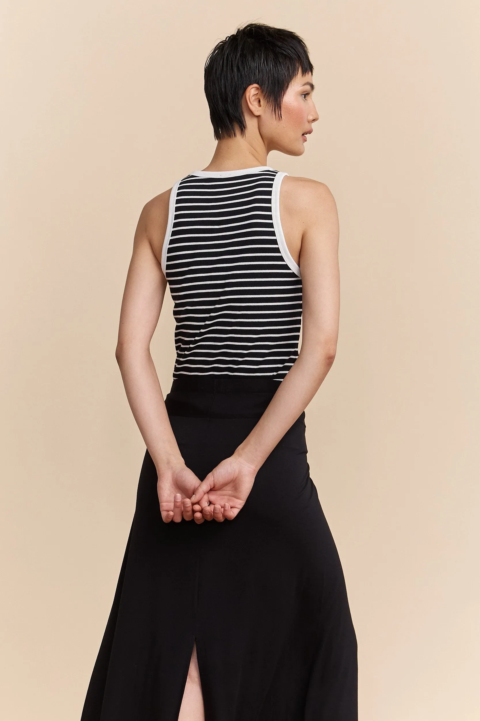 Striped sleeveless tank top sold by Tristan Style product image thumbnail 3