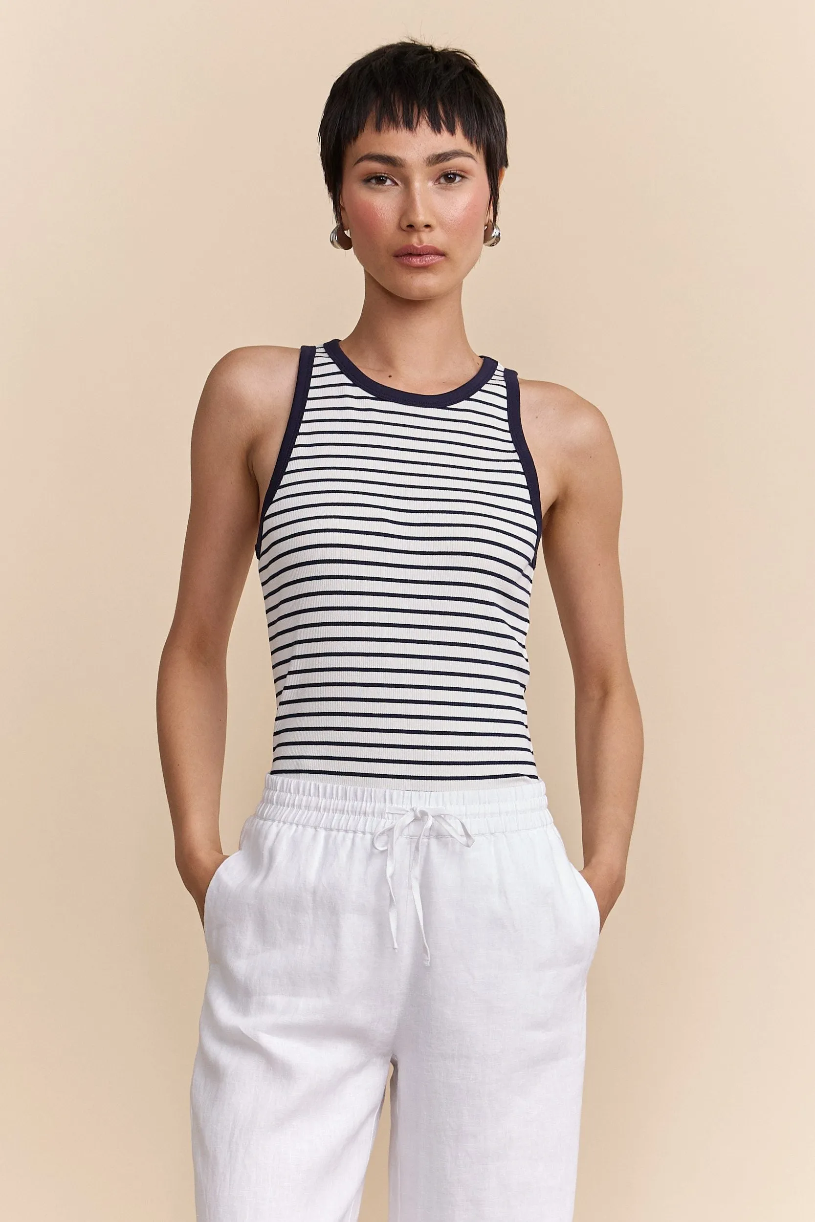 Striped sleeveless tank top sold by Tristan Style product image thumbnail 2