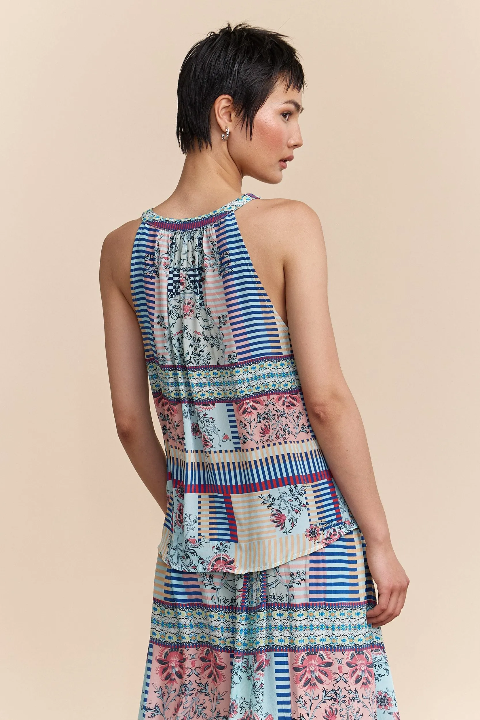 Printed halter top sold by Tristan Style product image thumbnail 2