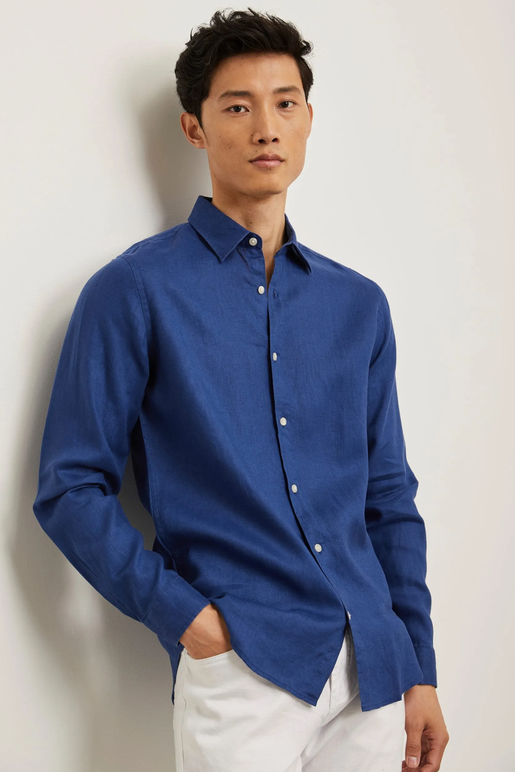 Semi-Fitted Linen shirt sold by Tristan Style product image thumbnail 3