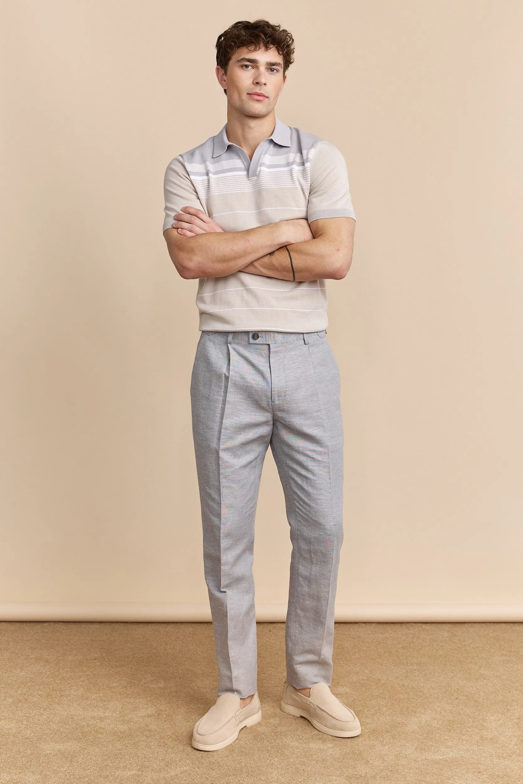 Linen pant with pleats & side buckles sold by Tristan Style product image thumbnail 4
