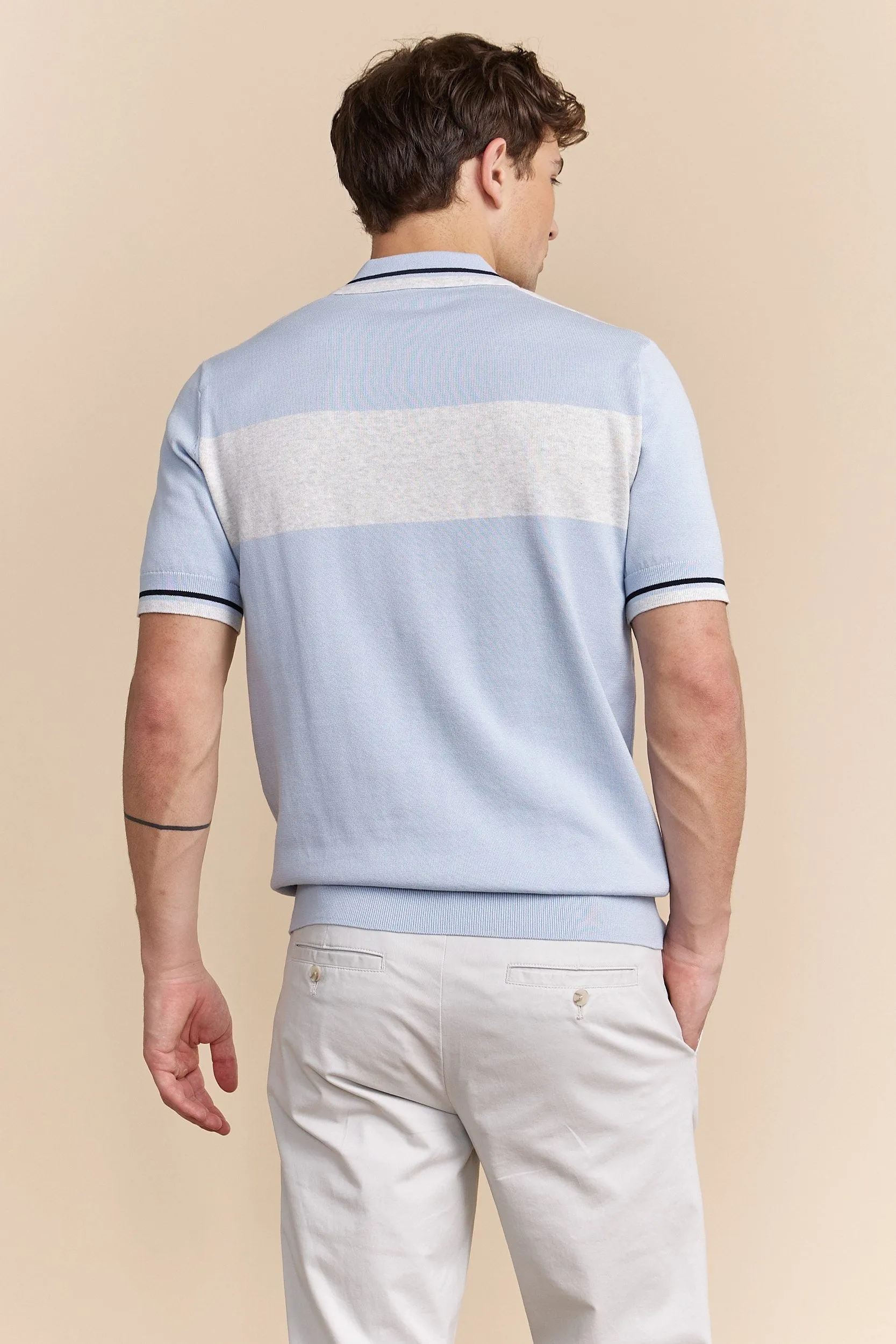Colour block knit polo sold by Tristan Style product image thumbnail 2