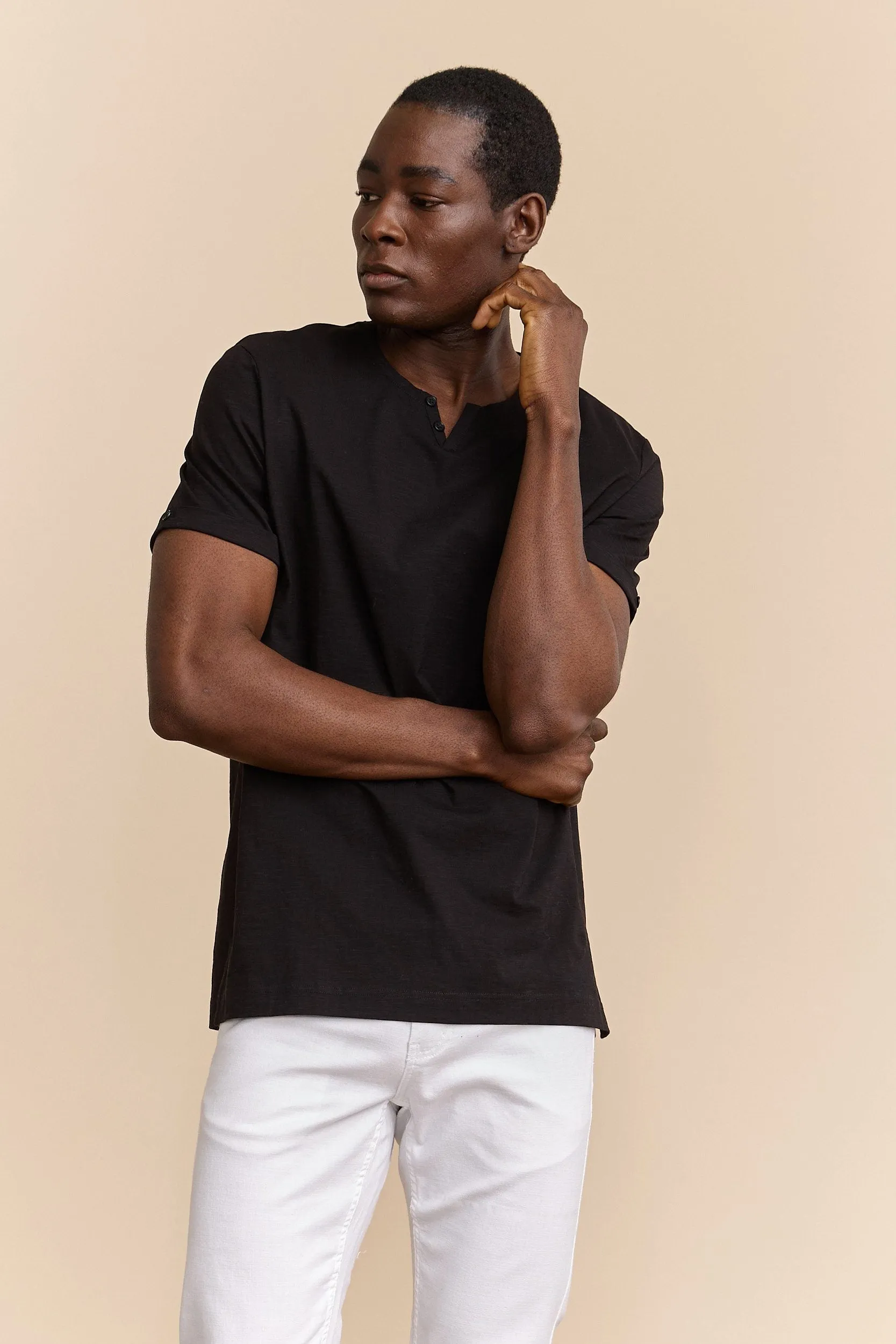 Mercerized slub jersey t-shirt sold by Tristan Style