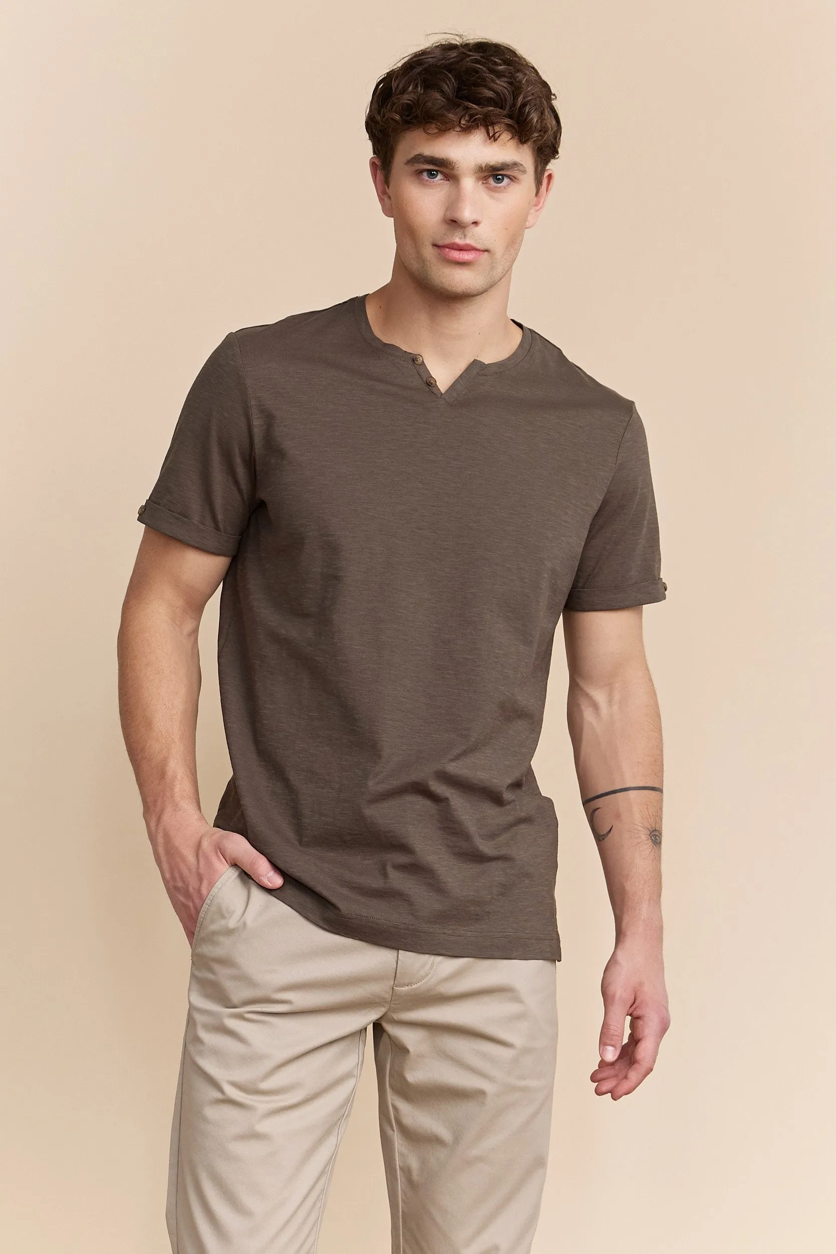 Mercerized slub jersey t-shirt sold by Tristan Style product image thumbnail 5