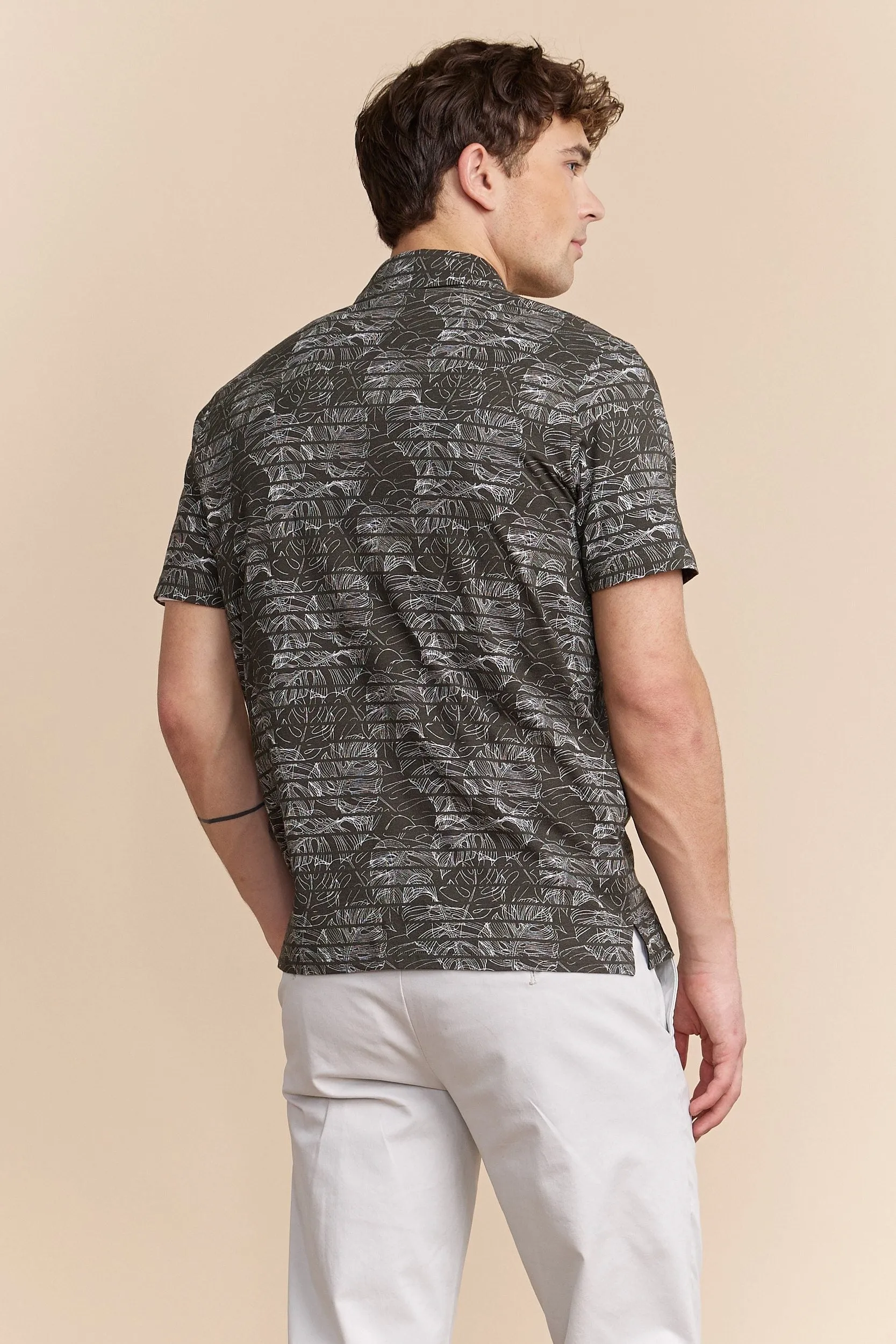 Tropical print stripped polo sold by Tristan Style product image thumbnail 2