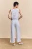 Wide leg crop linen pants sold by Tristan Style