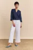 Wide leg crop linen pants sold by Tristan Style