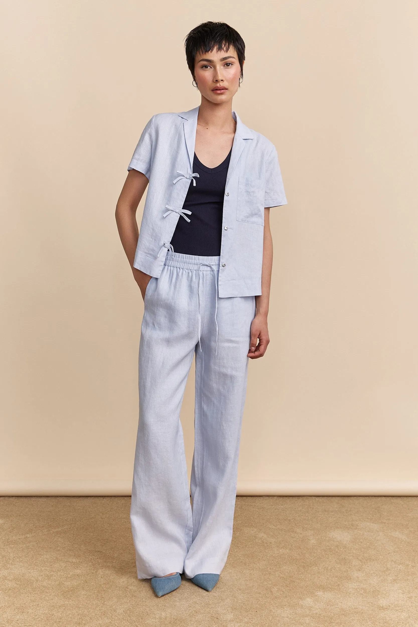 Ribbed sleeveless top with V neck sold by Tristan Style product image thumbnail 4