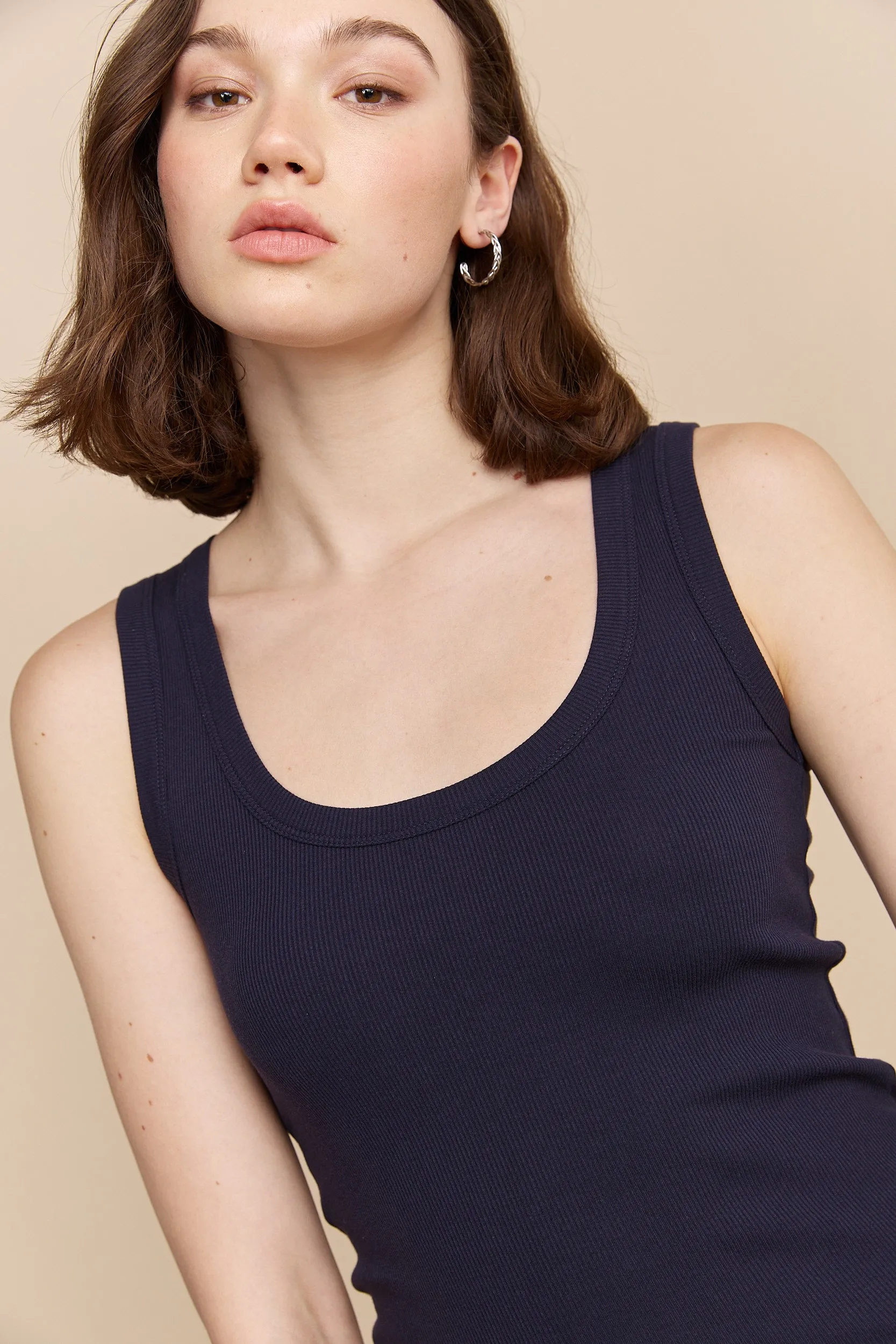 Ribbed tank top with scoop neck sold by Tristan Style product image thumbnail 2