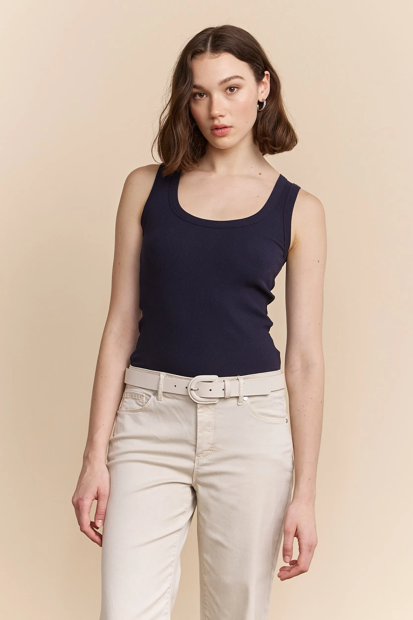 Ribbed tank top with scoop neck sold by Tristan Style product image thumbnail 4