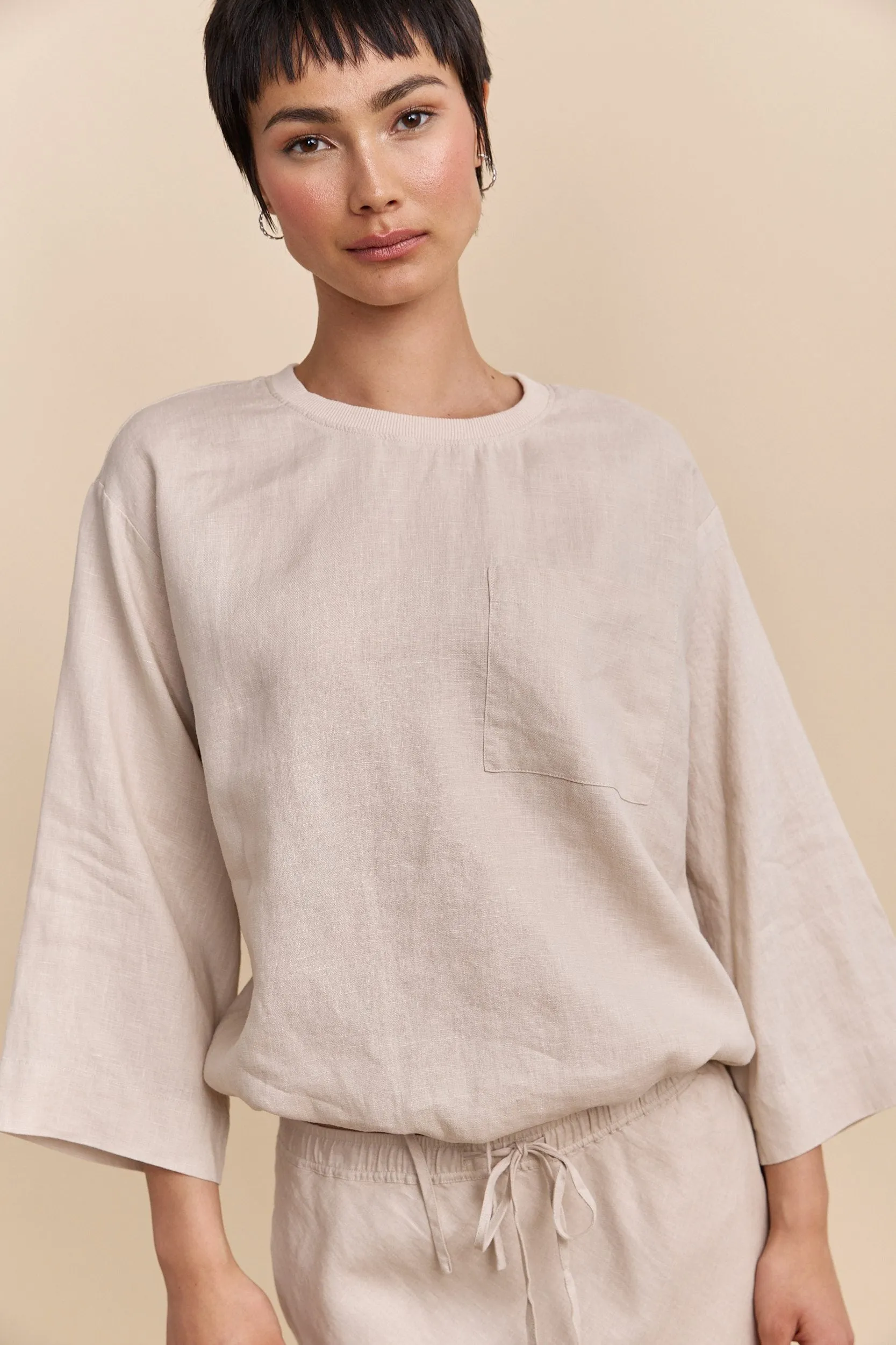 Oversized linen top sold by Tristan Style