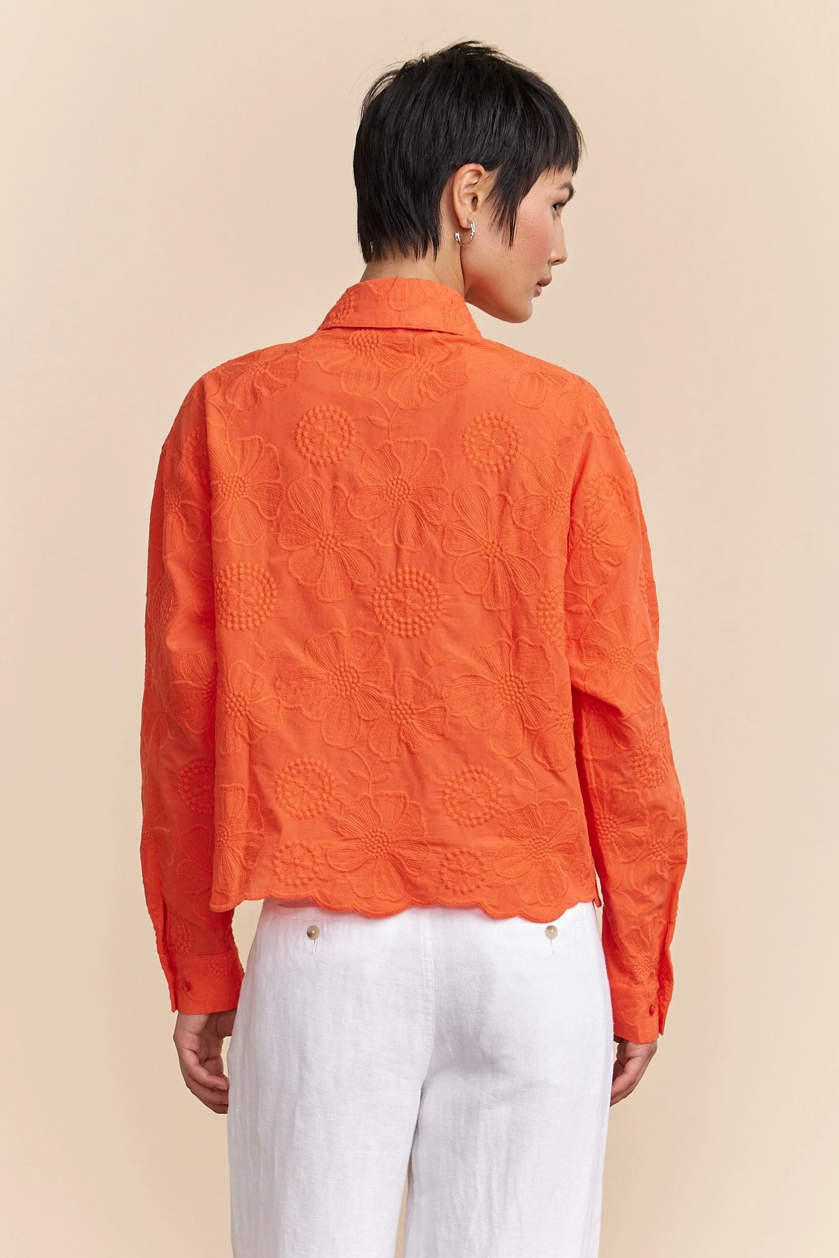 Short blouse with floral embroidery sold by Tristan Style product image thumbnail 2