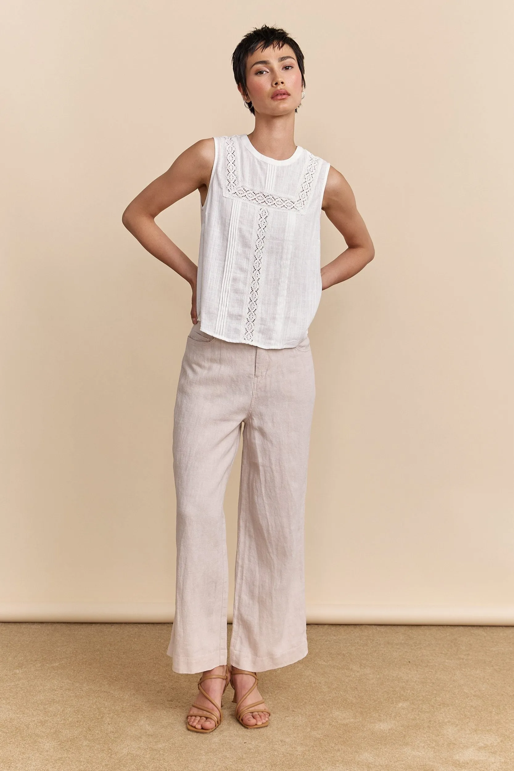 Sleeveless top with lace sold by Tristan Style product image thumbnail 4