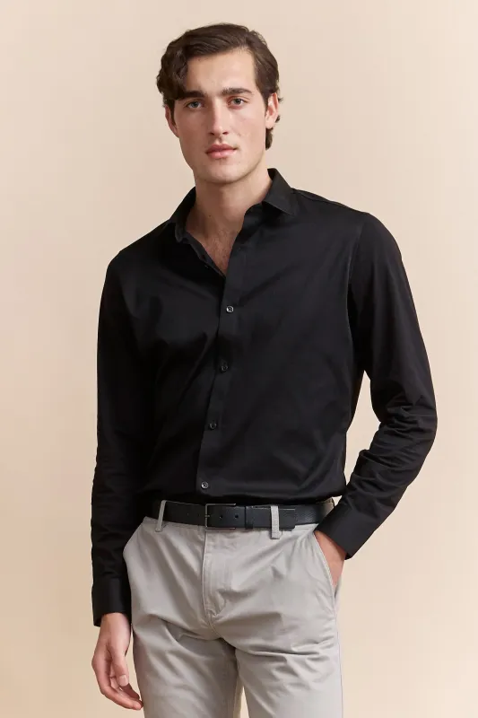 Jersey back & sleeve fitted shirt sold by Tristan Style