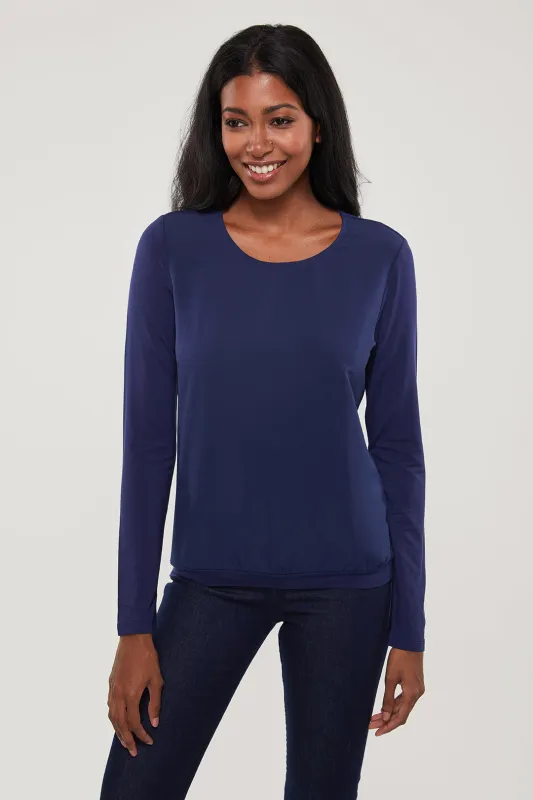 Long sleeve scoop neck corpo shirt sold by Tristan Style