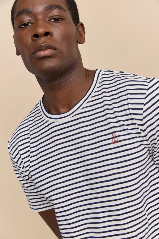 Sailboat print striped t-shirt sold by Tristan Style