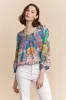 Paisley print lace-up blouse sold by Tristan Style