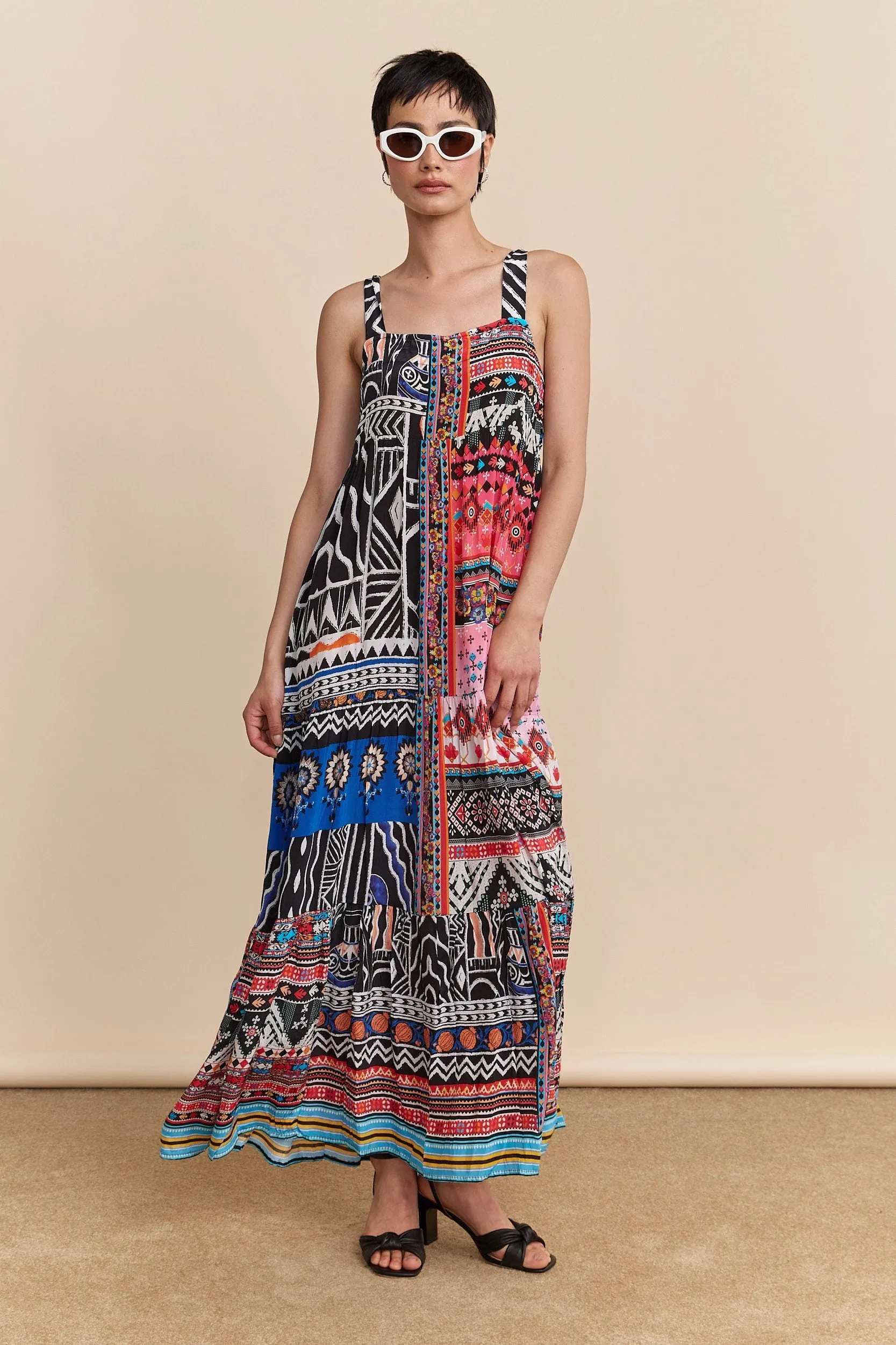 Multi print maxi dress sold by Tristan Style