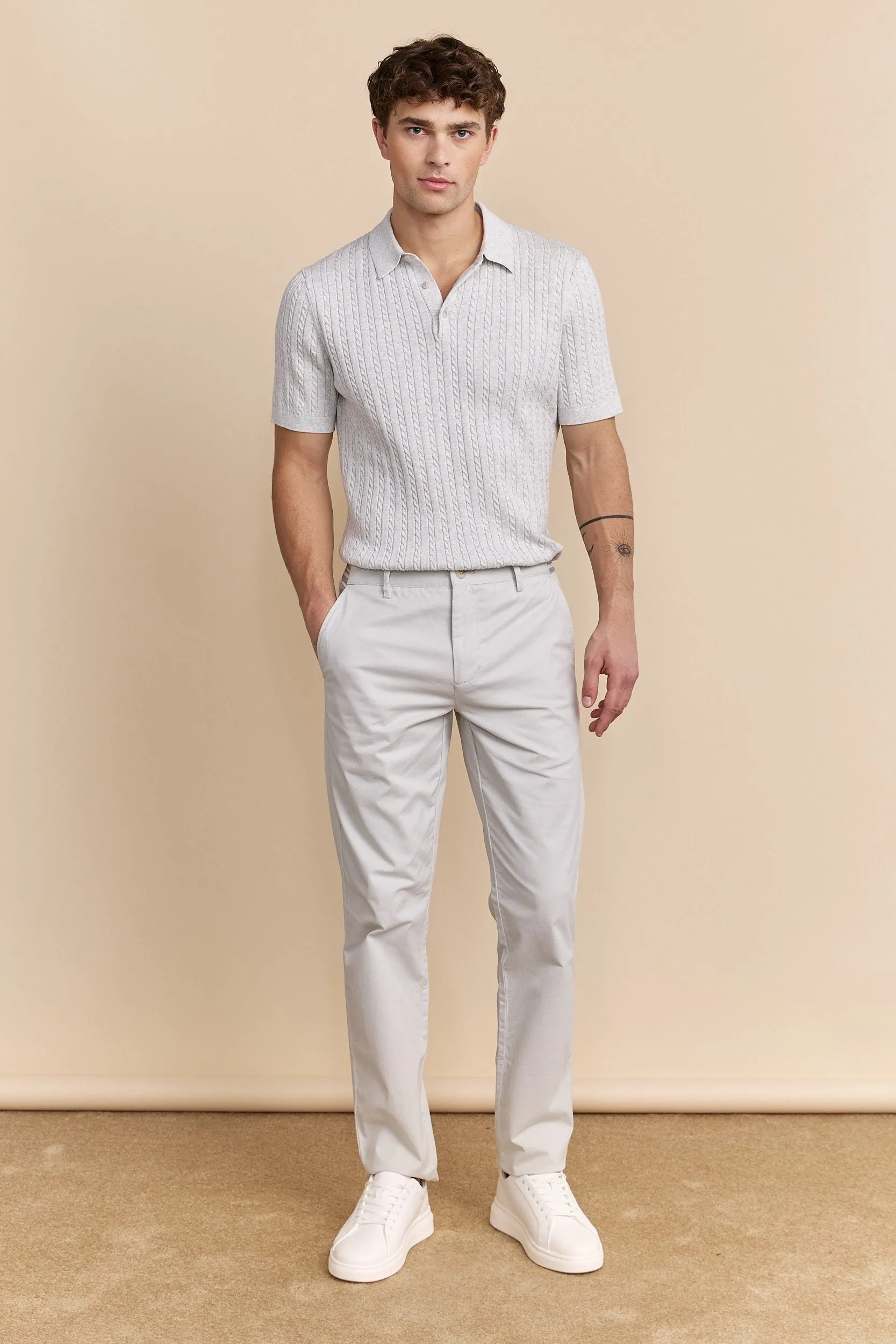 Slim fit pants with elastic sides sold by Tristan Style product image thumbnail 2