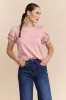 Short sleeve top with mesh insert sold by Tristan Style