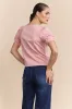 Short sleeve top with mesh insert sold by Tristan Style