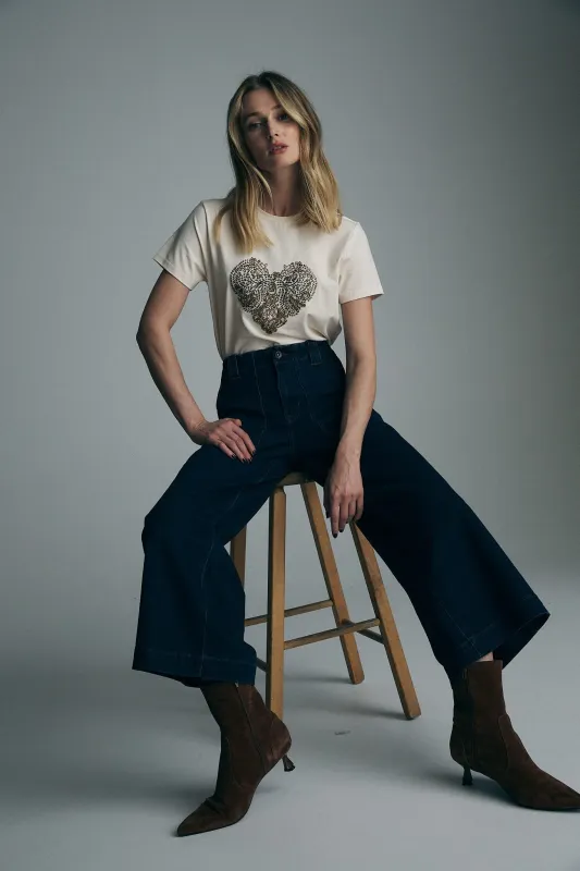 Wide leg jeans with zips sold by Tristan Style