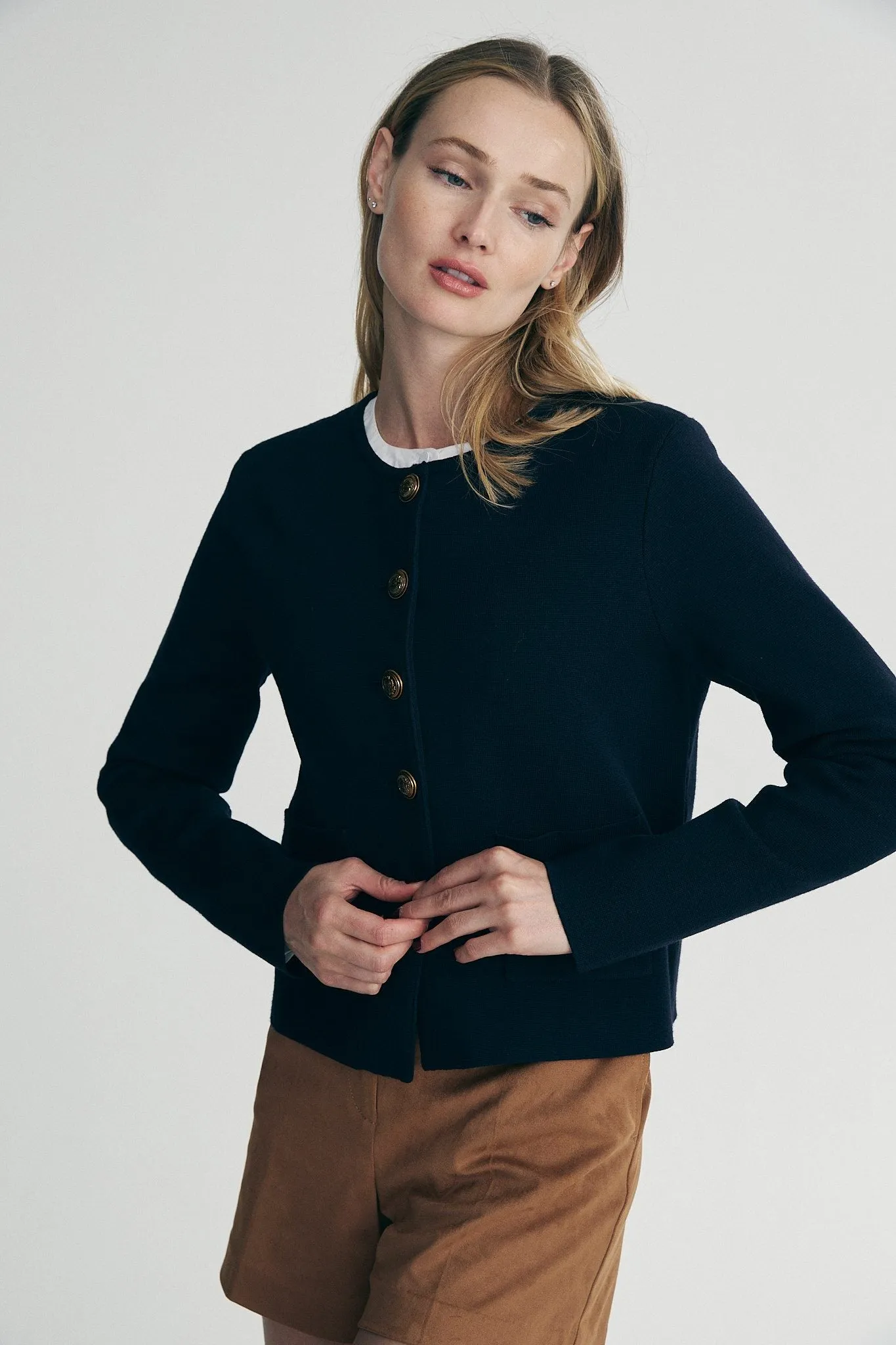 Knit blazer sold by Tristan Style