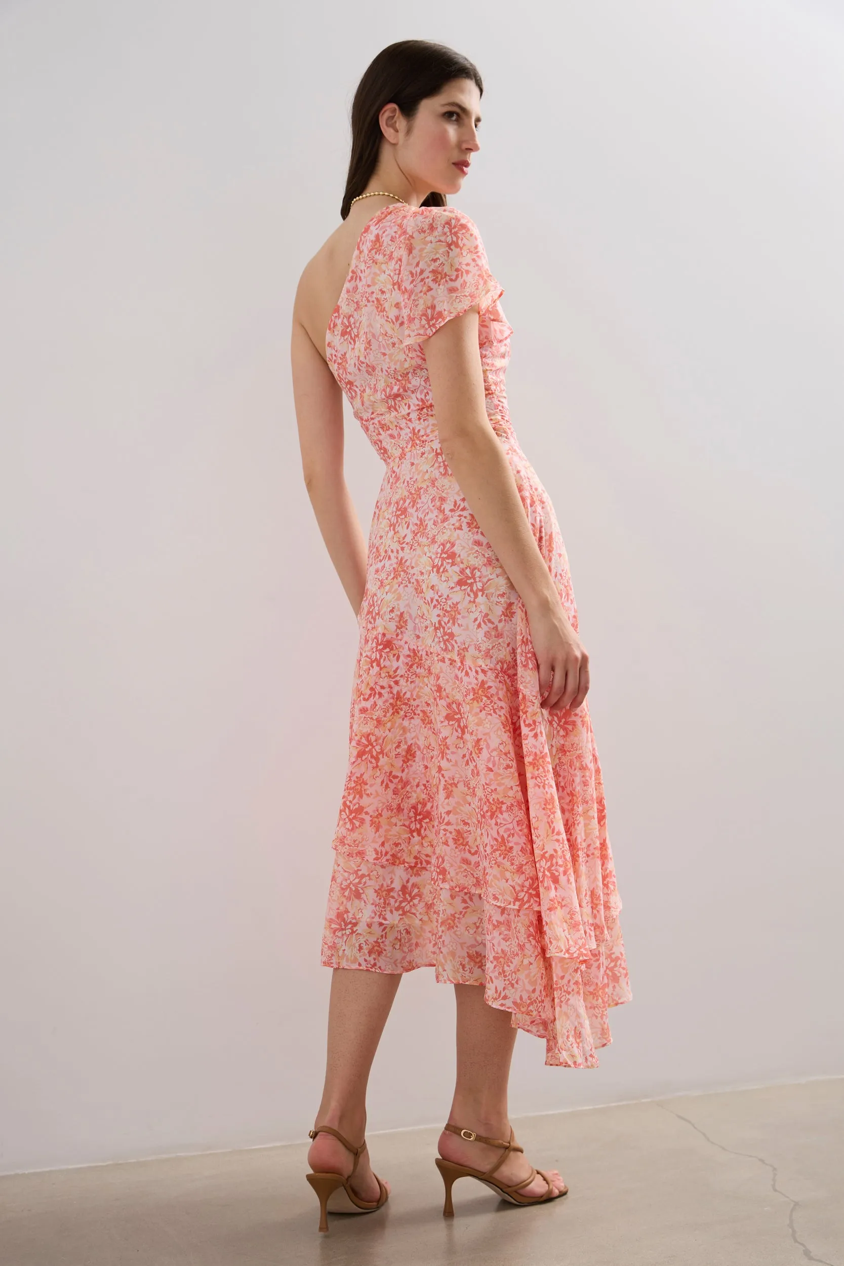 Floral printed asymmetric fluid dress sold by Tristan Style product image thumbnail 2