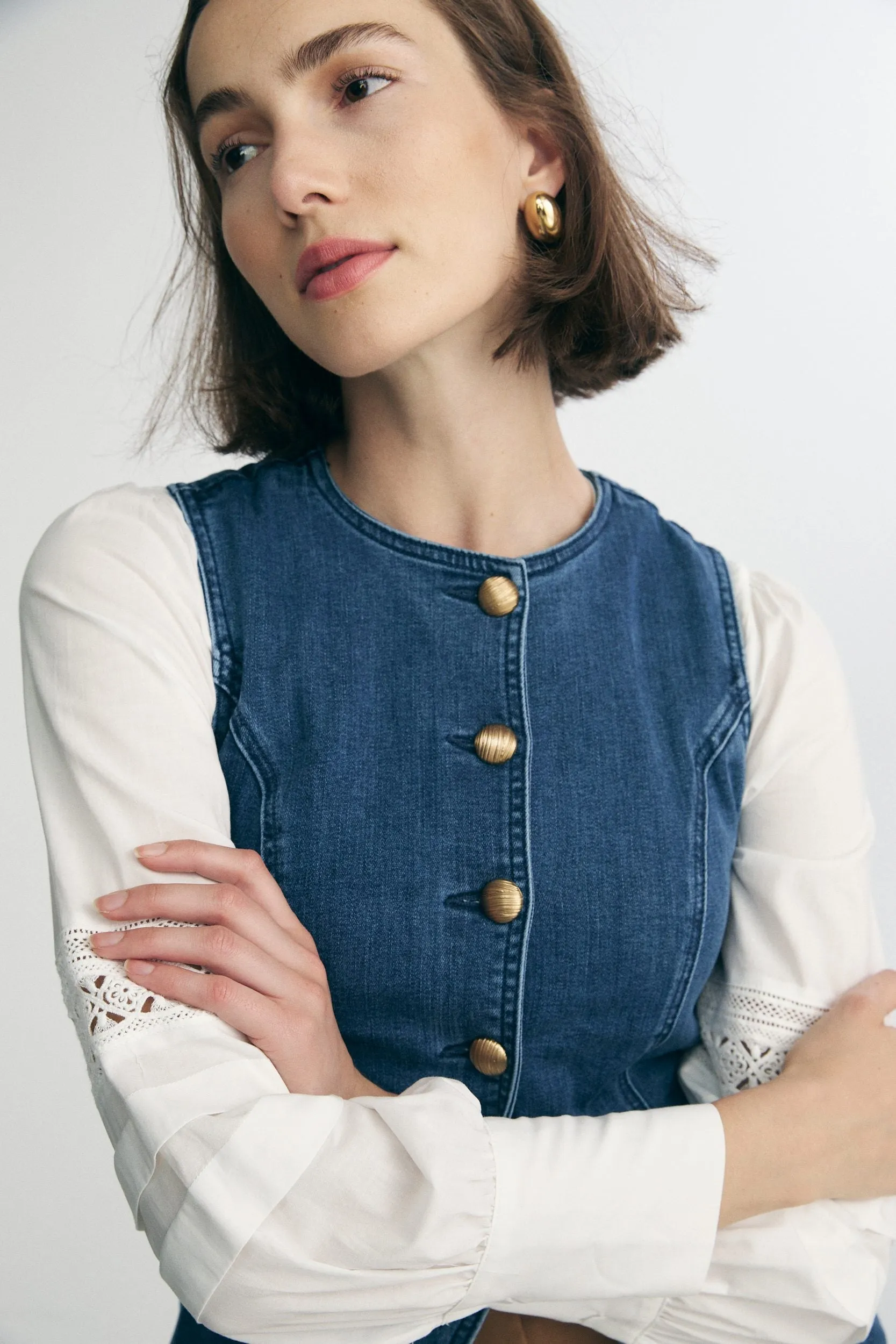 Denim vest sold by Tristan Style product image thumbnail 3