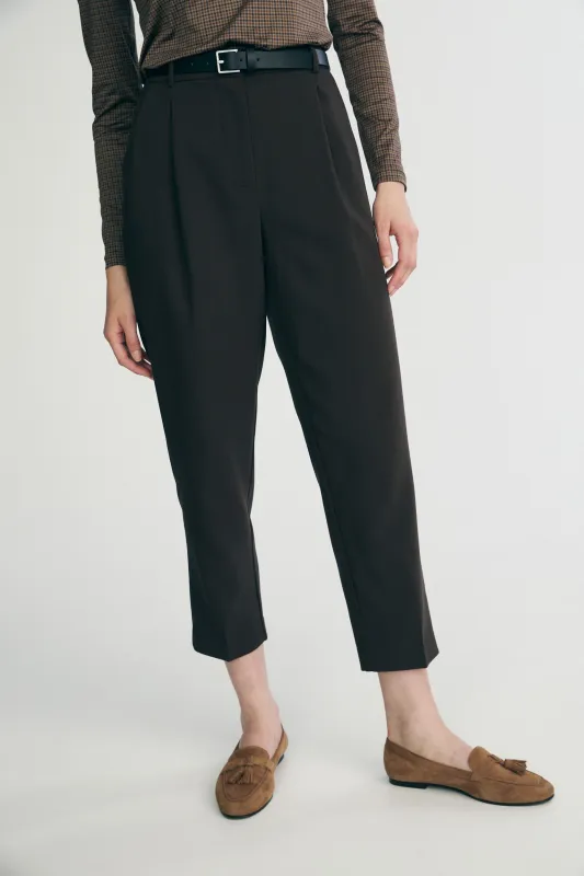 Cropped pant with pleats and belt sold by Tristan Style