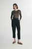 Cropped pant with pleats and belt sold by Tristan Style