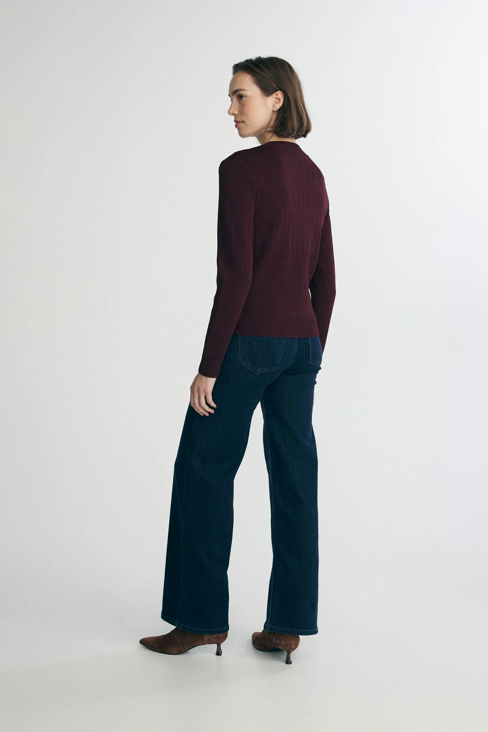 Textured V-neck cardigan sold by Tristan Style product image thumbnail 2