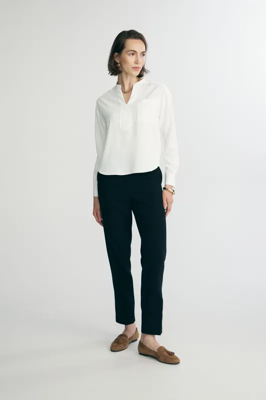 Oversized henley blouse sold by Tristan Style