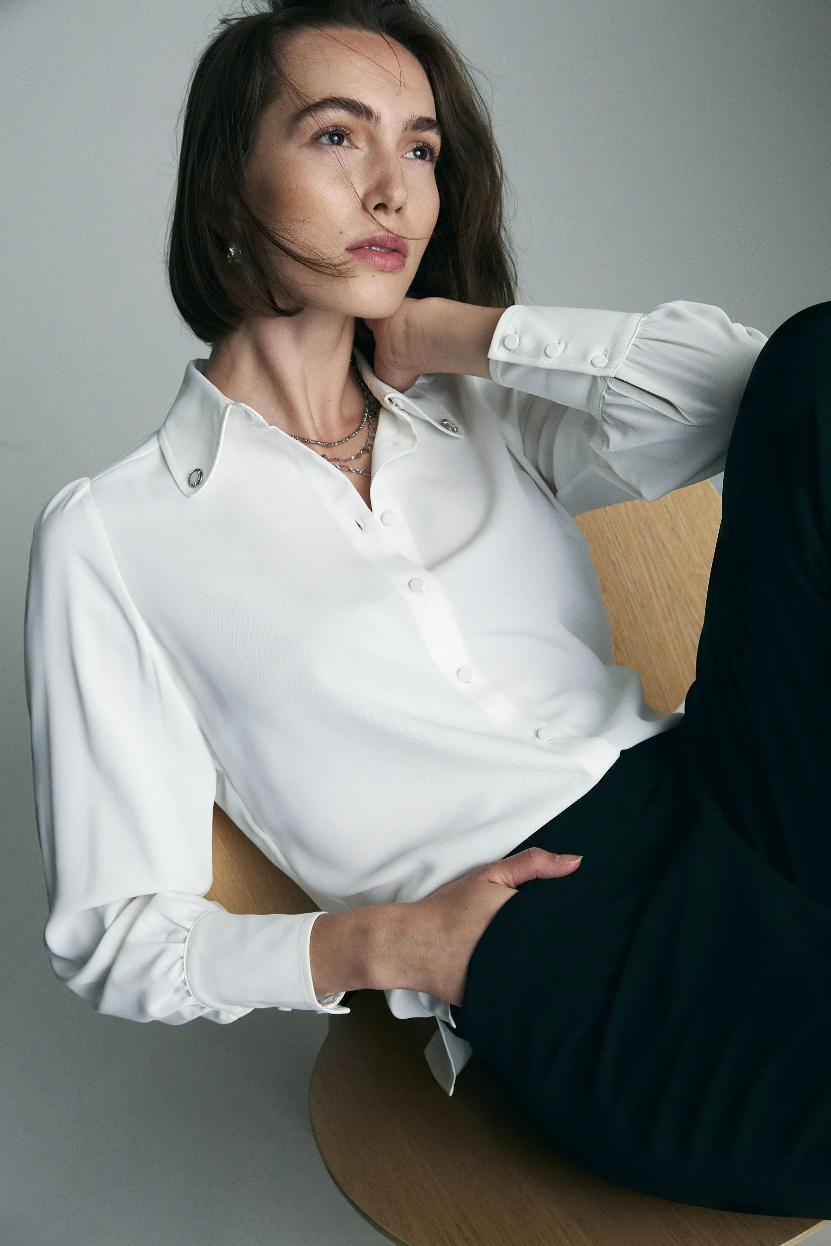 Blouse with puffy sleeves sold by Tristan Style