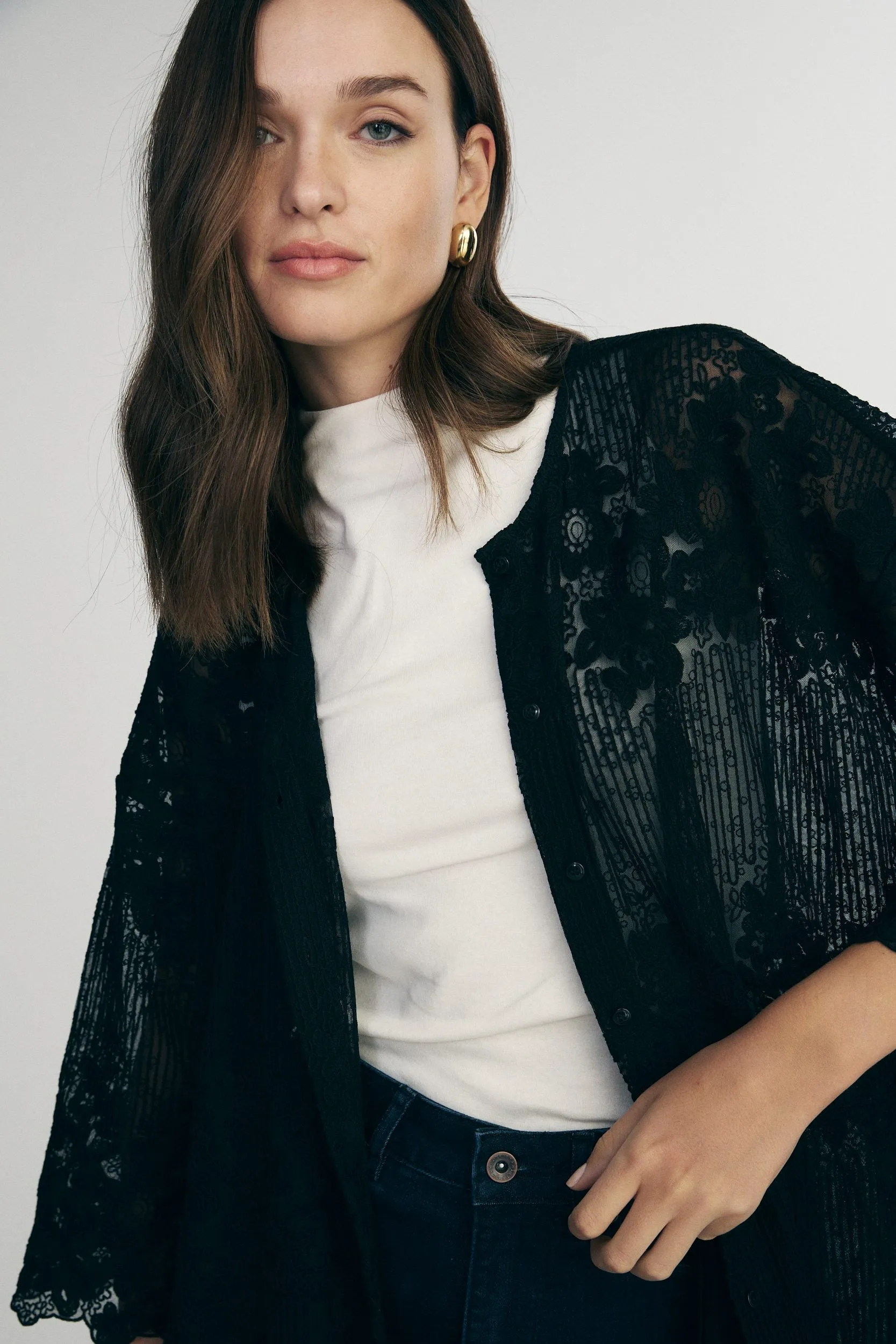 Oversized lace top sold by Tristan Style product image thumbnail 2